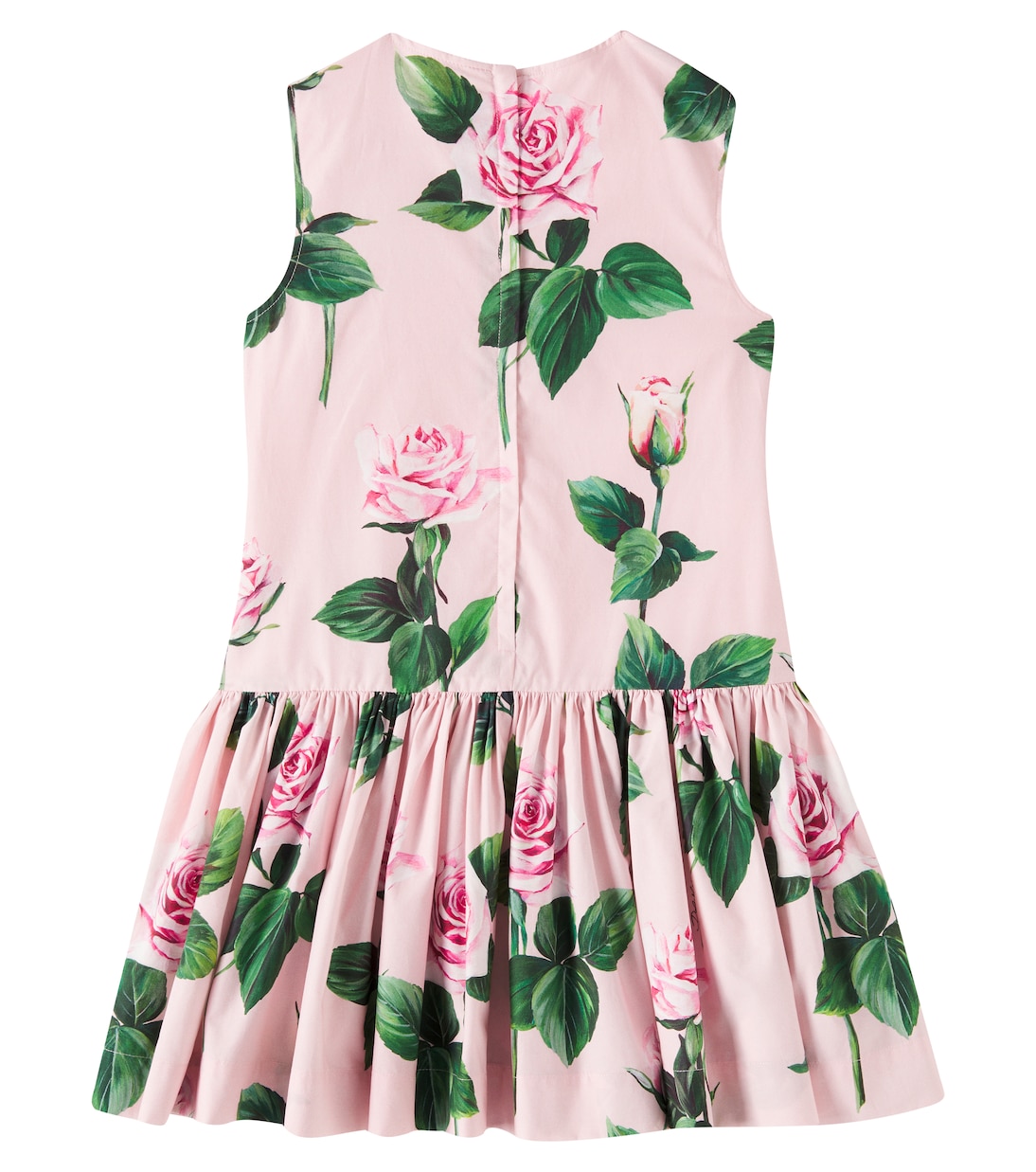 Floral pleated cotton dress | Dolce&Gabbana Kids