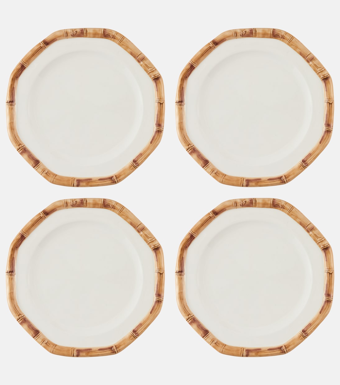 Bamboo set of 4 ceramic dinner plates | Les-Ottomans