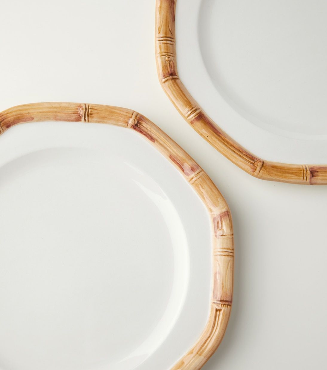 Bamboo set of 4 ceramic dinner plates | Les-Ottomans