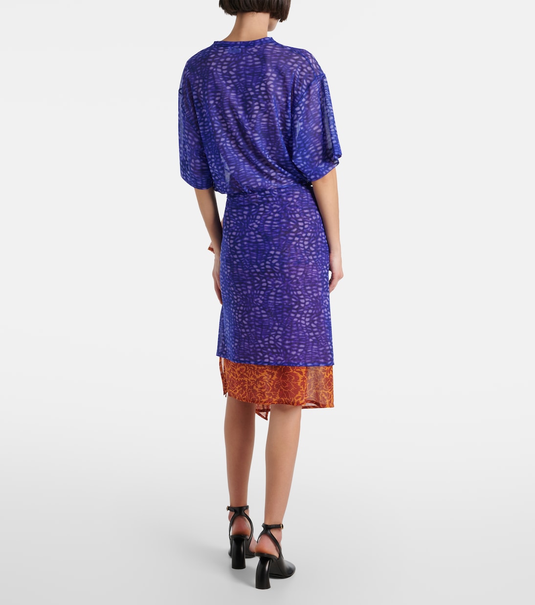 Gonna midi in mesh con stampa | Dries Van Noten