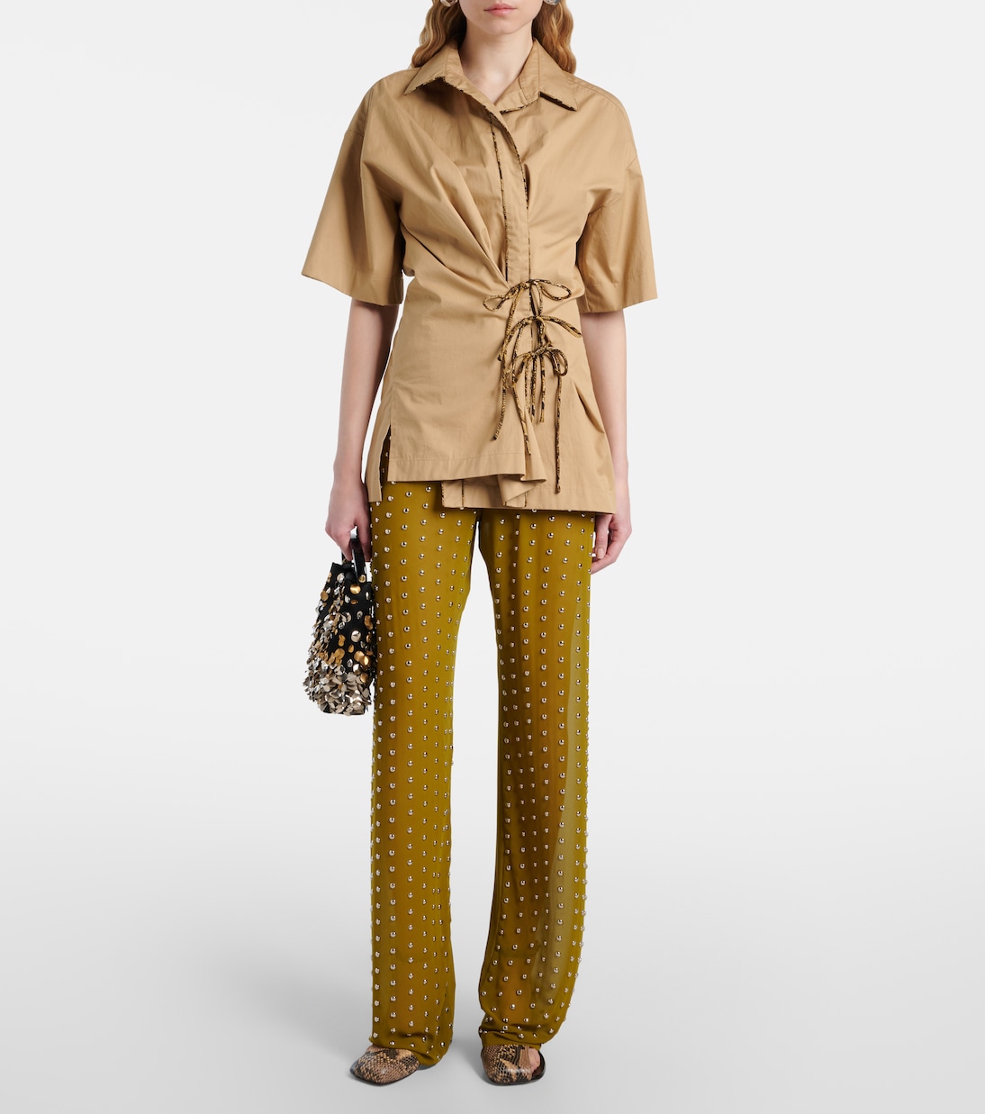 Pantaloni regular con borchie | Dries Van Noten