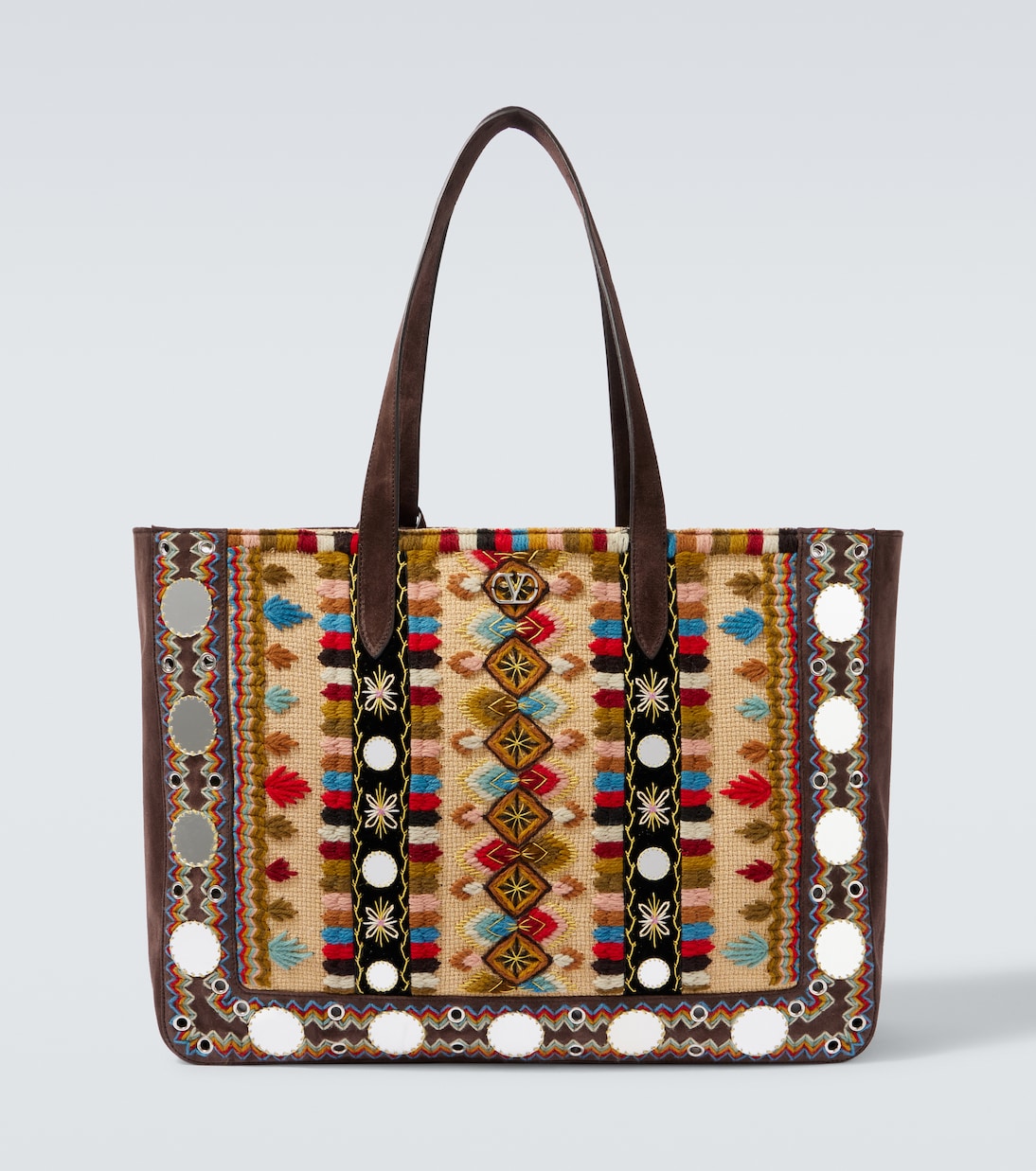 Verzierte Tote Nellcôte Large aus Veloursleder | Valentino Garavani