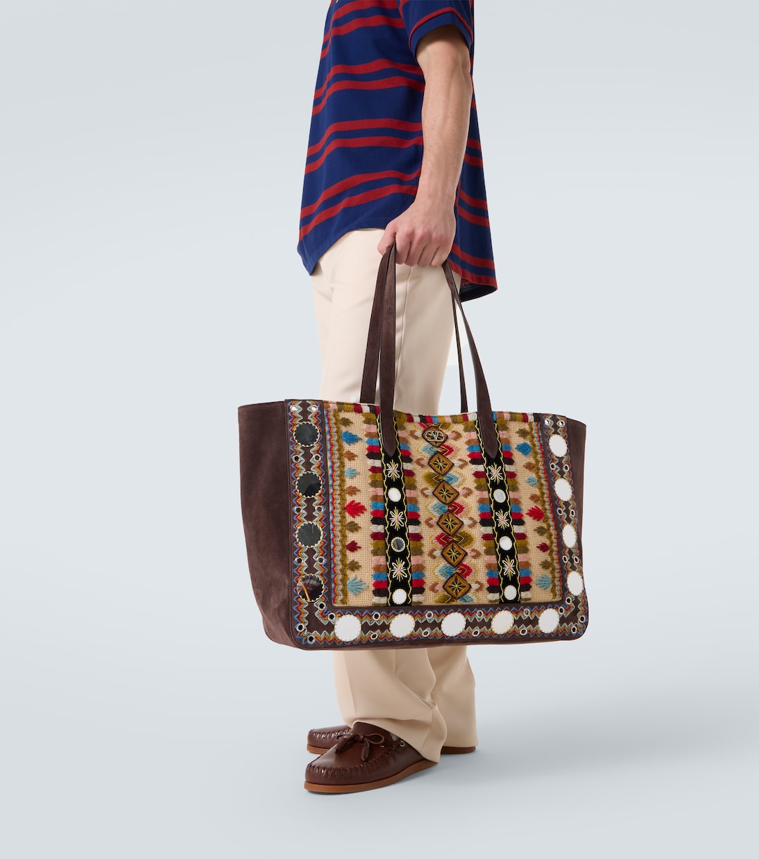 Verzierte Tote Nellcôte Large aus Veloursleder | Valentino Garavani