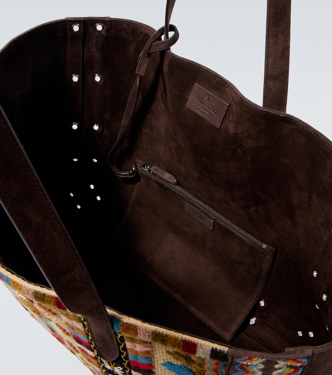 Verzierte Tote Nellcôte Large aus Veloursleder | Valentino Garavani