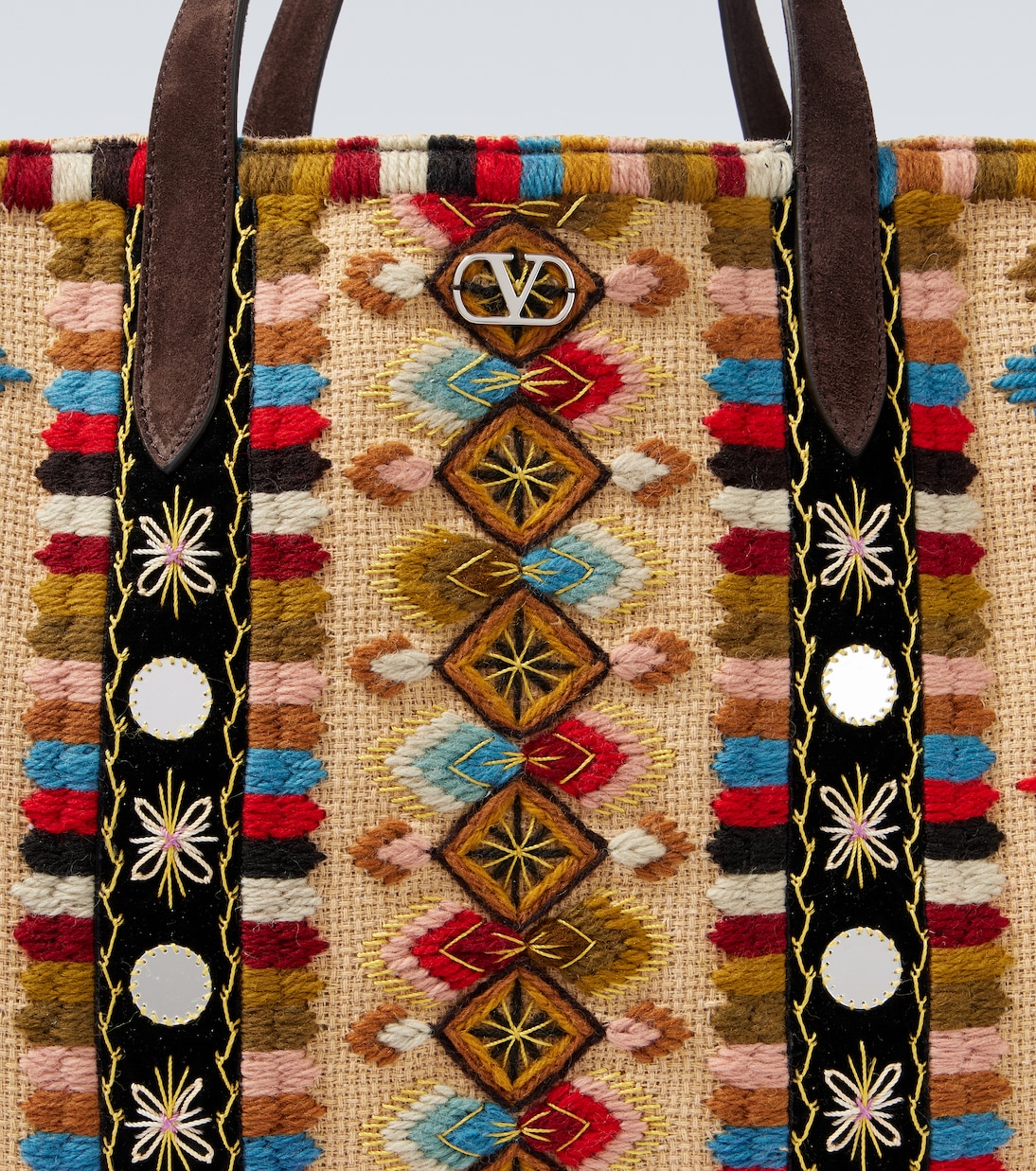 Verzierte Tote Nellcôte Large aus Veloursleder | Valentino Garavani