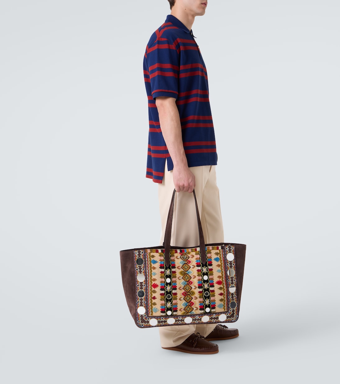 Verzierte Tote Nellcôte Large aus Veloursleder | Valentino Garavani