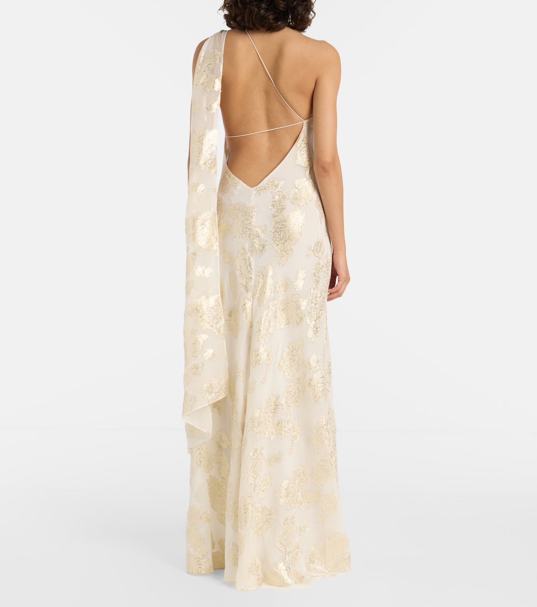 Robe longue Ava brodée en soie mélangée | Alexandra Miro