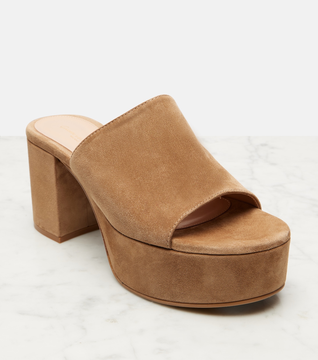 Mules à plateau en daim | Gianvito Rossi