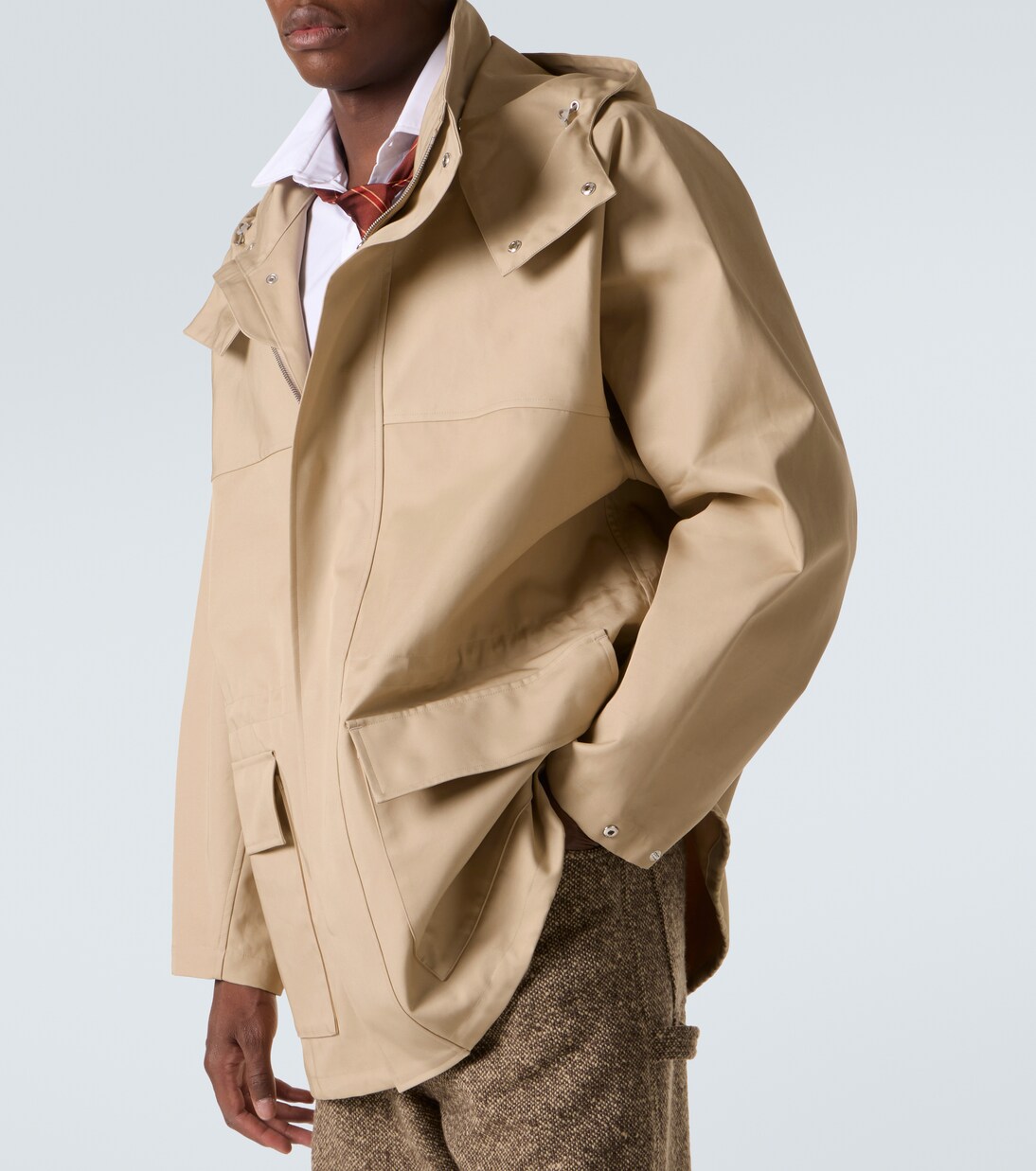 Hooded cotton gabardine jacket | Auralee