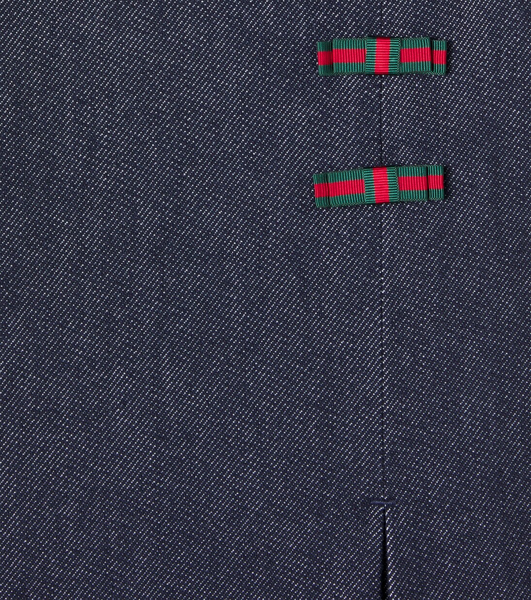 Web Stripe褶裥牛仔连衣裙 | Gucci Kids