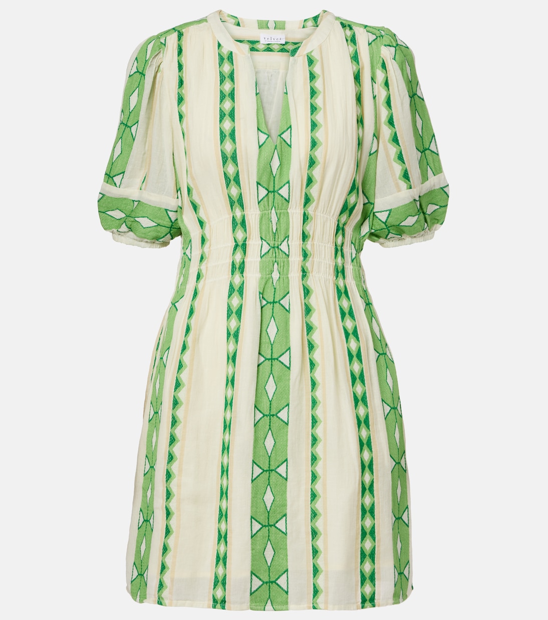 Lucy patterned cotton minidress | Velvet