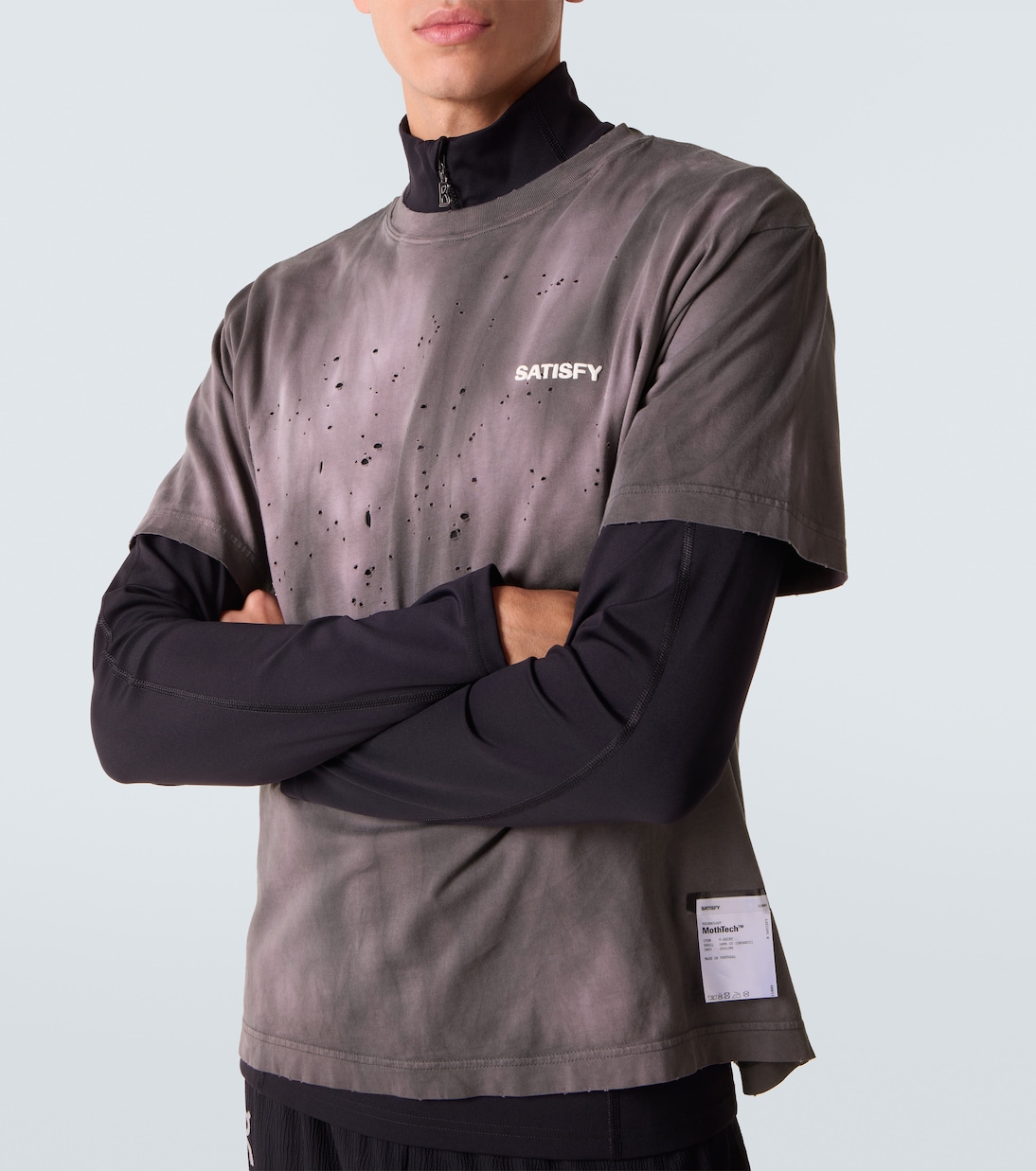 Mochtech printed cotton jersey T-shirt | Satisfy