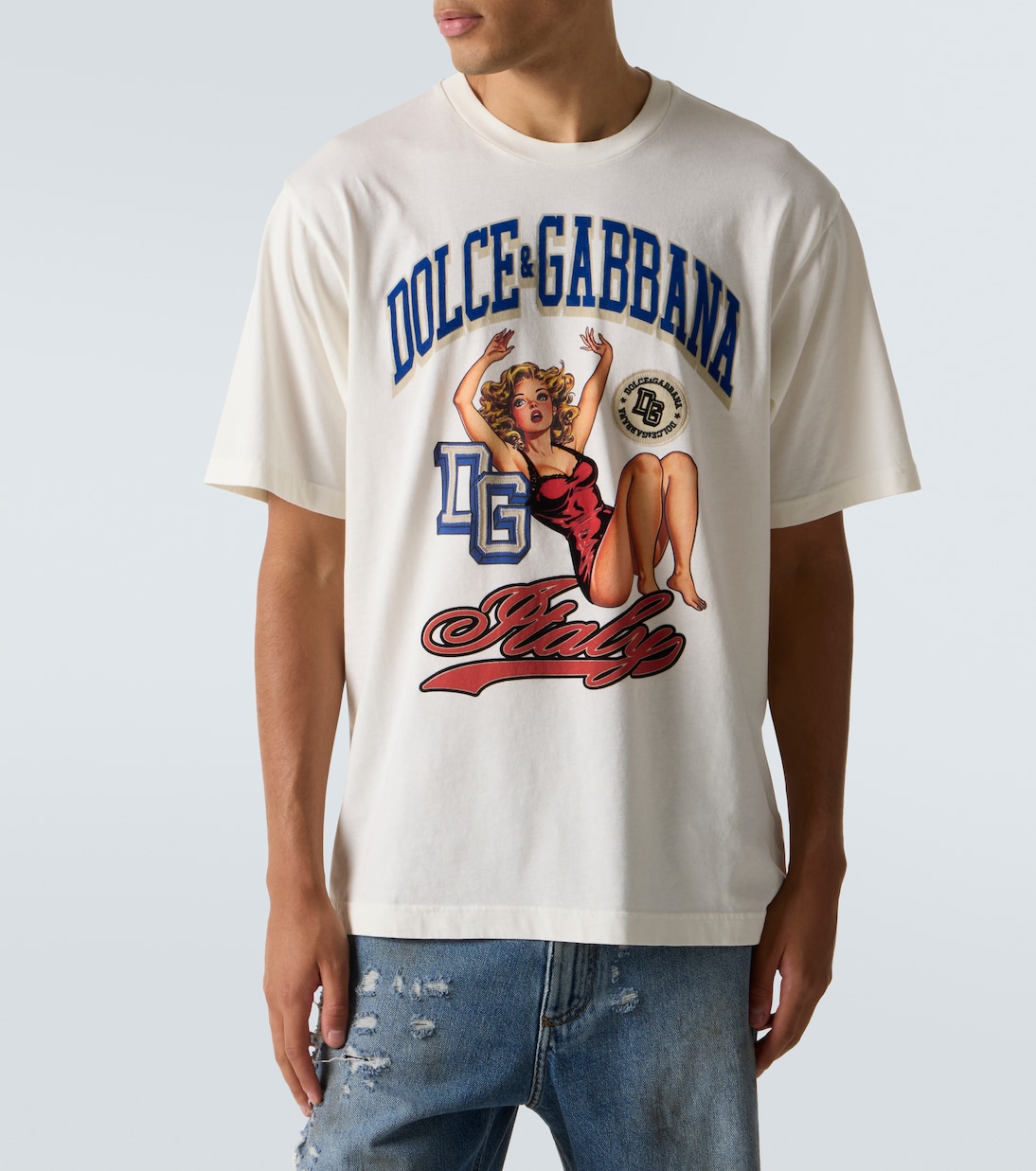 Camiseta de jersey de algodón estampada | Dolce&Gabbana