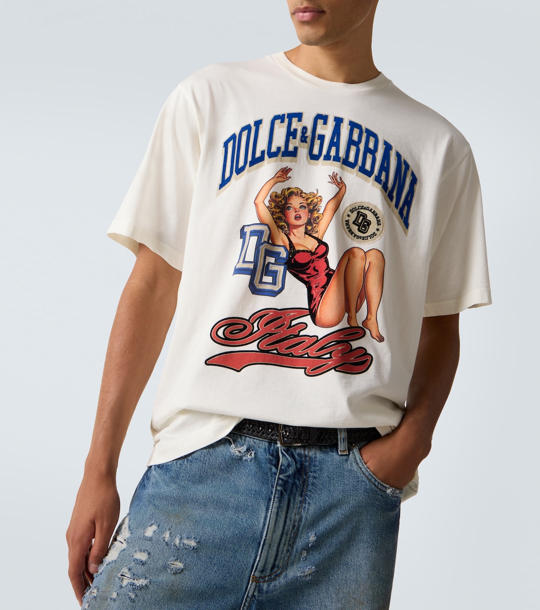 Camiseta de jersey de algodón estampada | Dolce&Gabbana