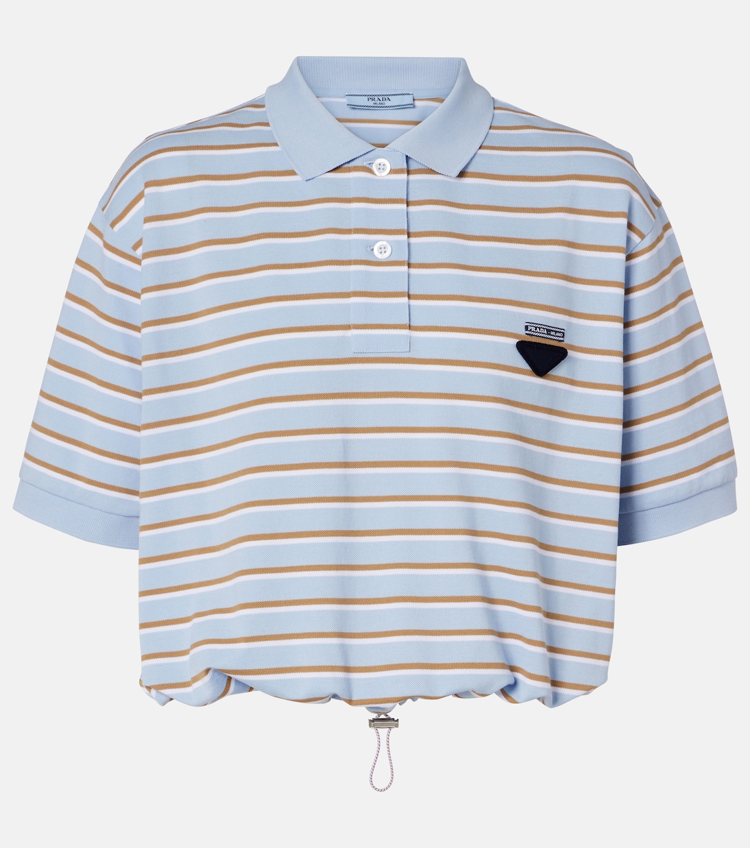 Polo de piqué de algodón a rayas | Prada