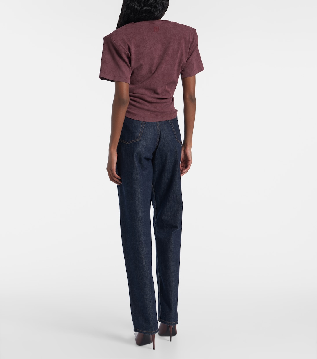 Cropped cotton-blend T-shirt | Magda Butrym