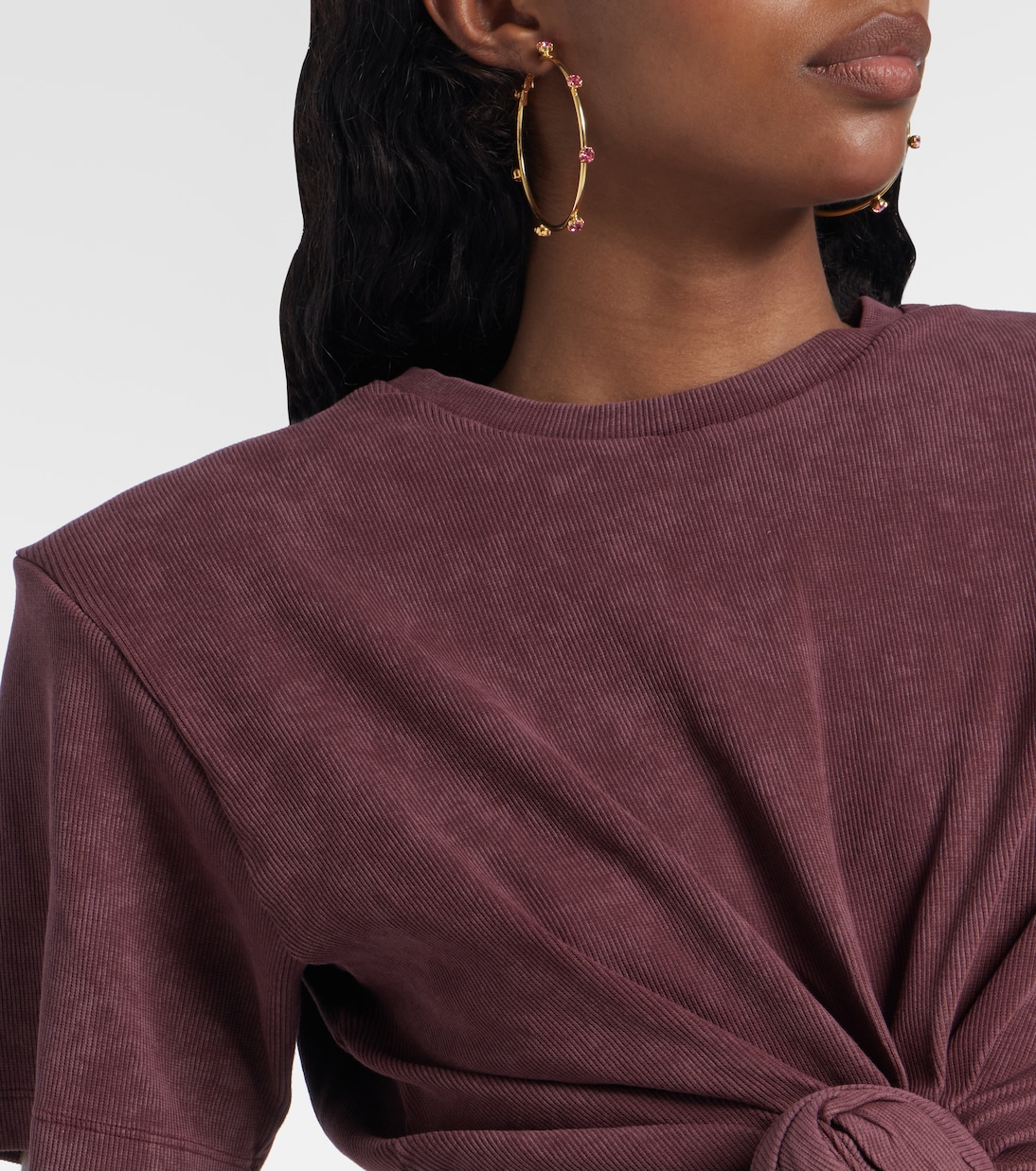 Cropped cotton-blend T-shirt | Magda Butrym