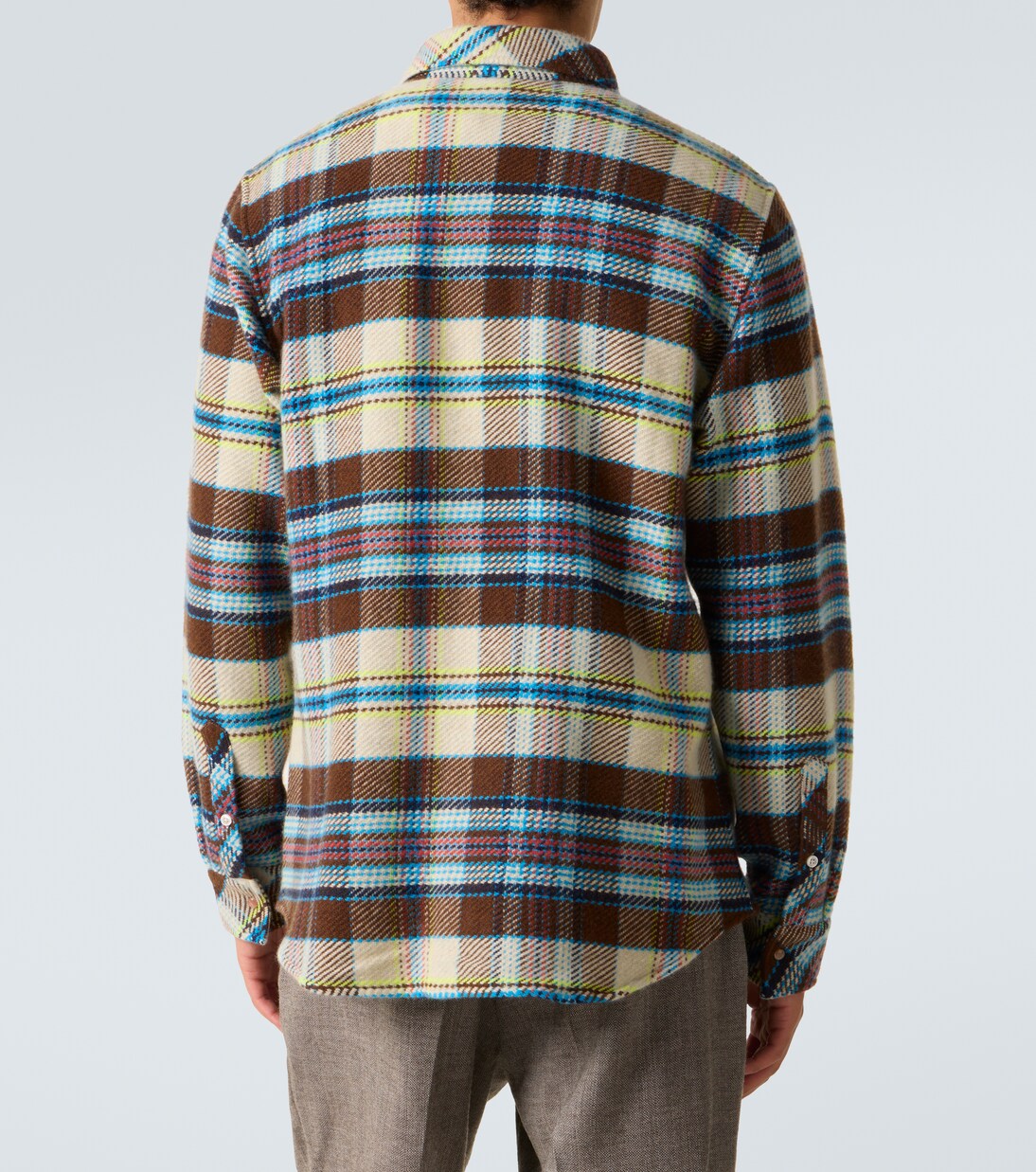 Plaid cashmere shirt with sunstone | God's True Cashmere