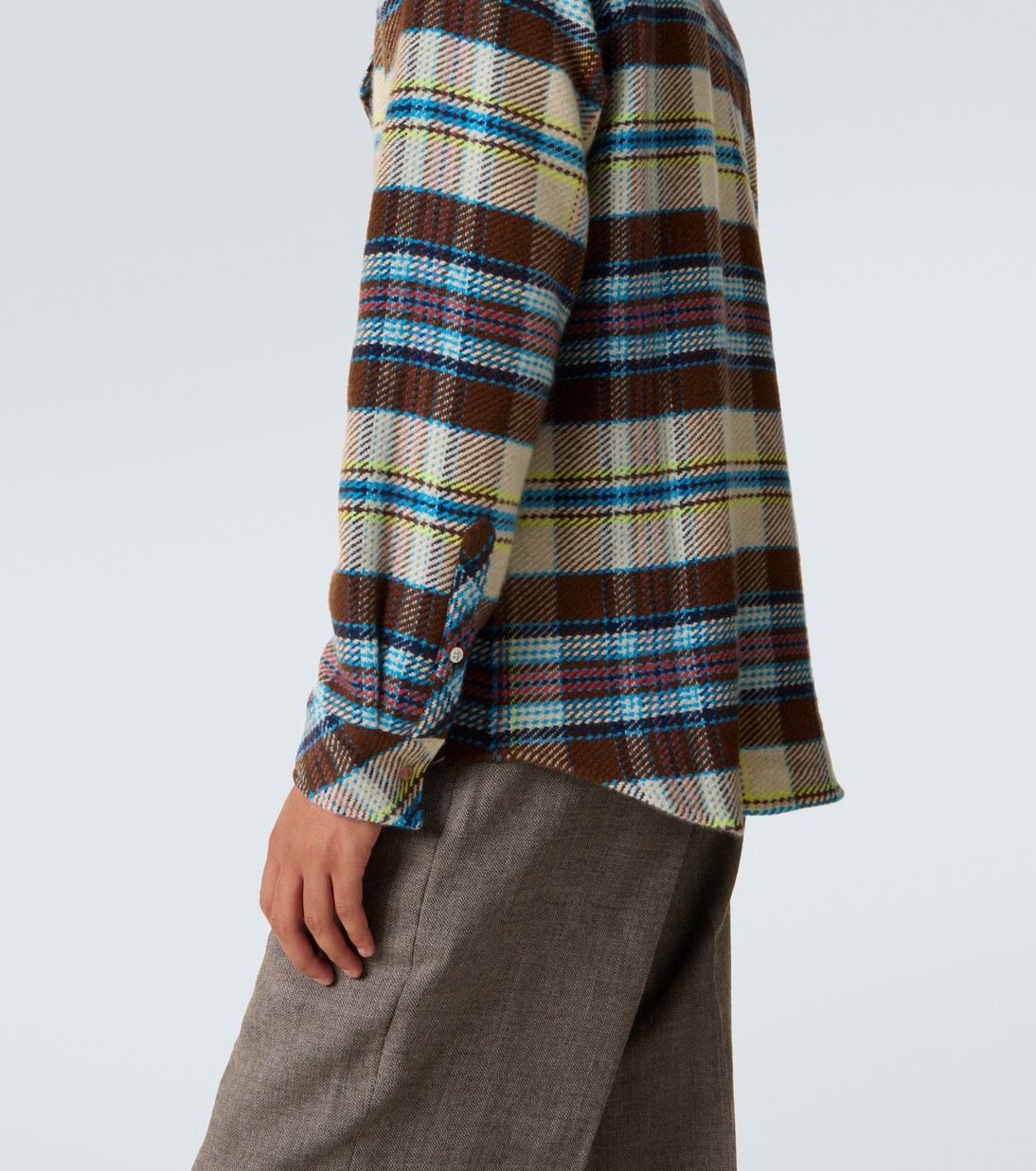 Plaid cashmere shirt with sunstone | God's True Cashmere