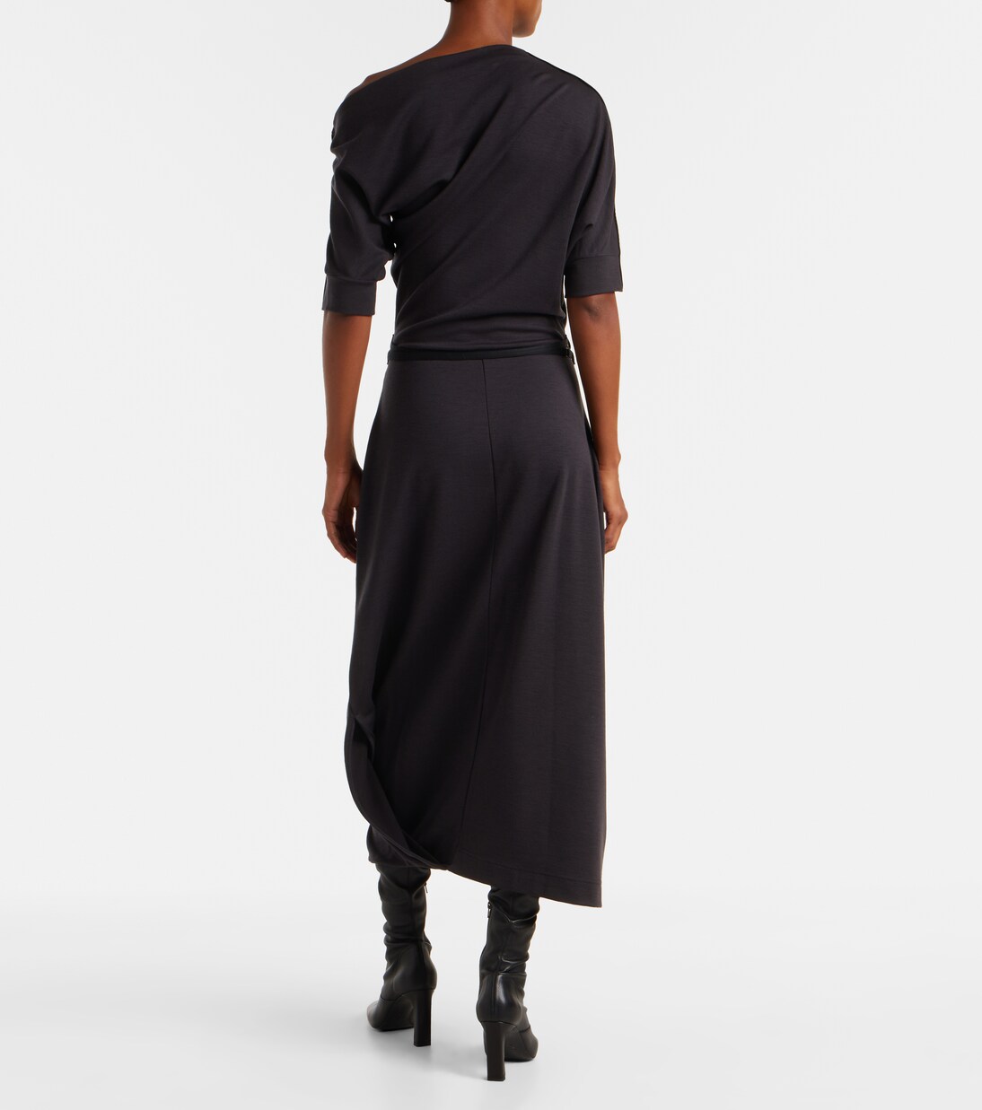 Belted asymmetric midi dress | Lemaire