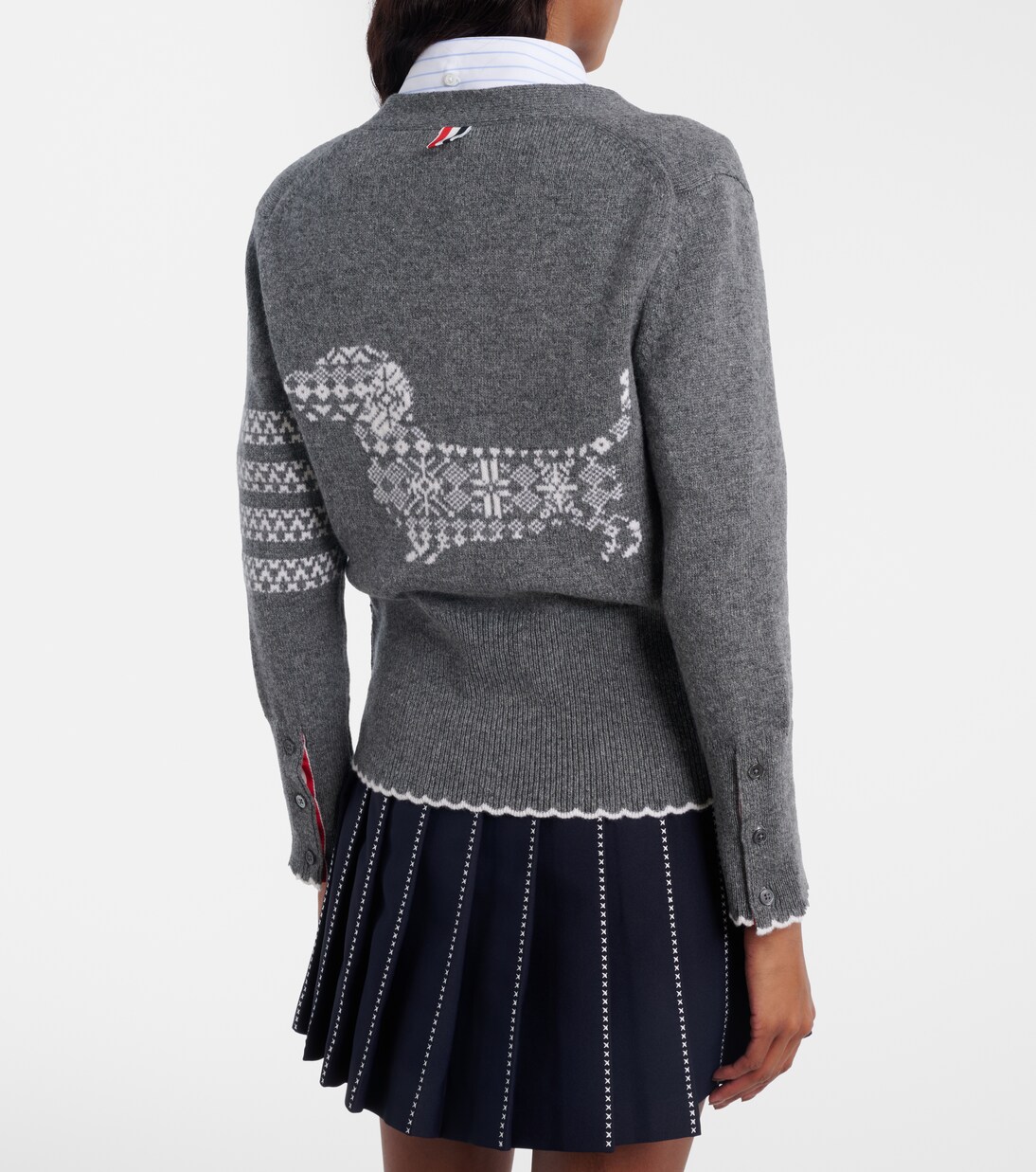 4-Bar intarsia virgin wool cardigan | Thom Browne
