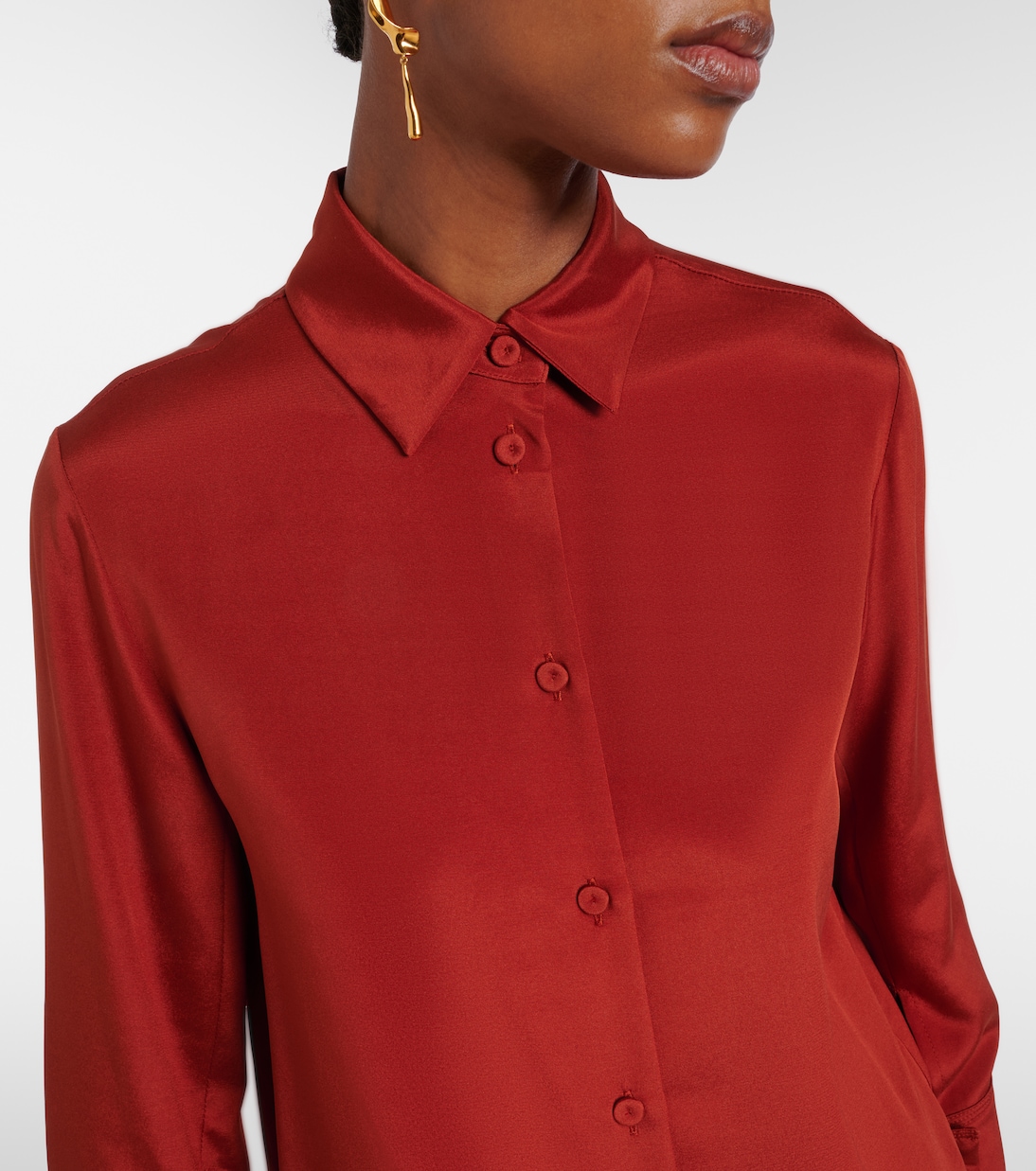 Chemise Voliera en satin de soie mélangée | Max Mara