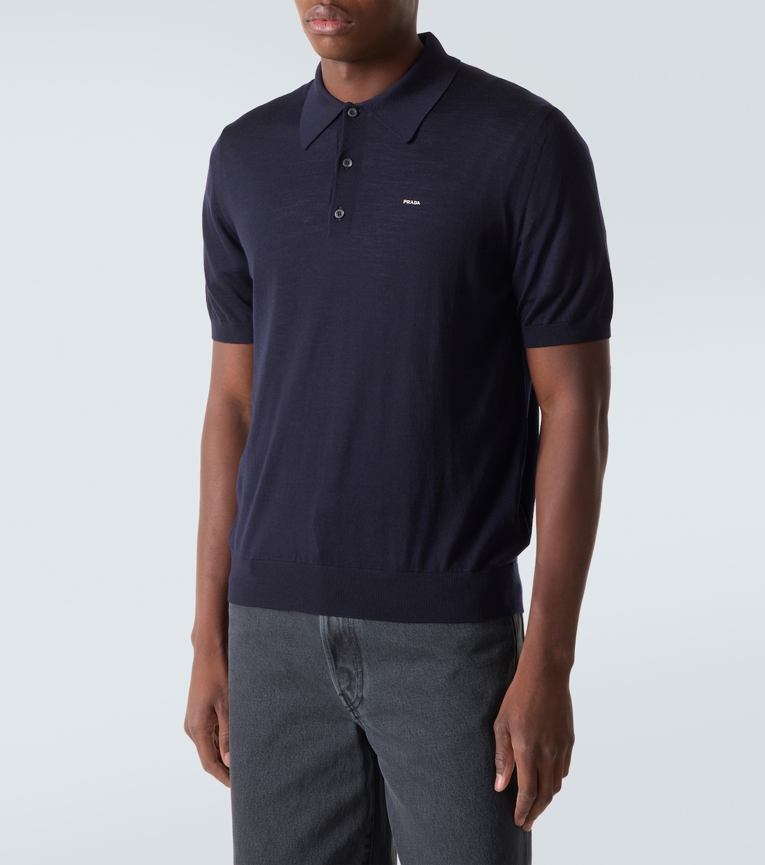 Logo virgin wool polo shirt | Prada