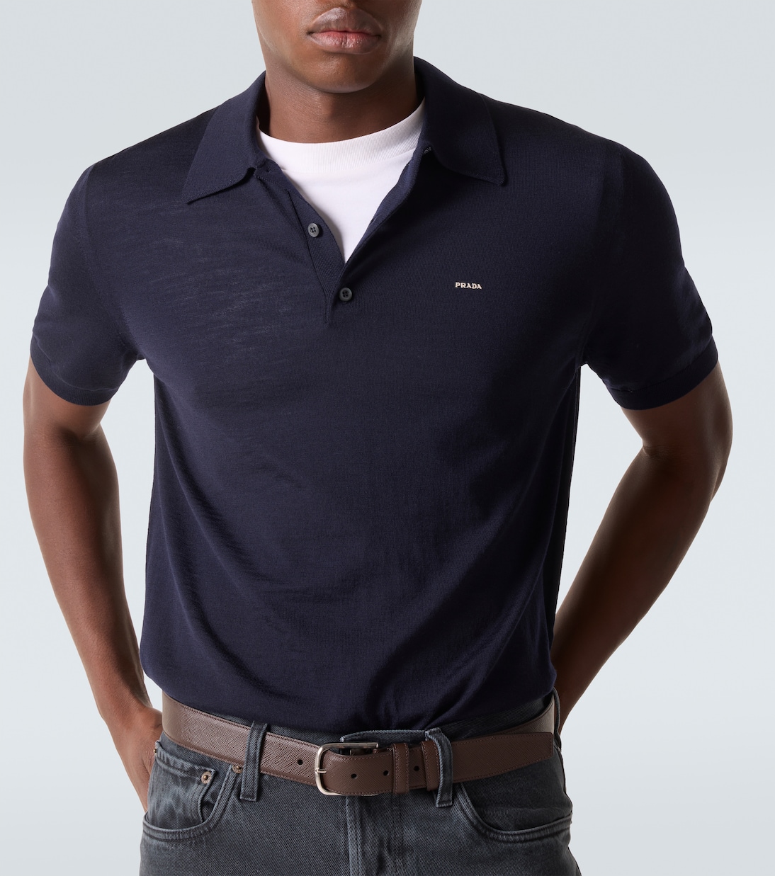 Logo virgin wool polo shirt | Prada