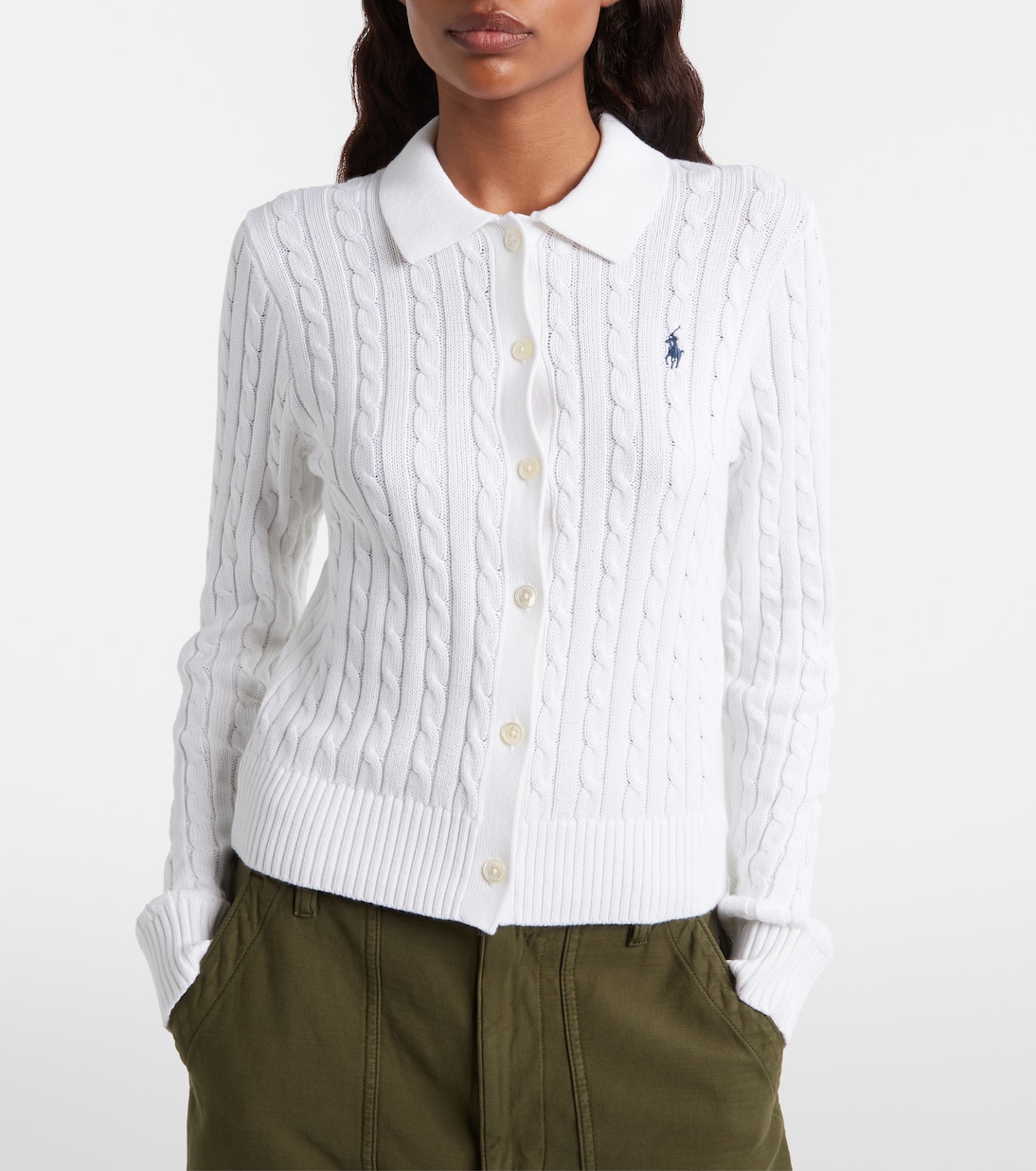 Cable-knit cotton cardigan | Polo Ralph Lauren