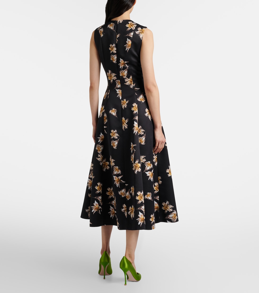 Mara floral duchess satin midi dress | Emilia Wickstead