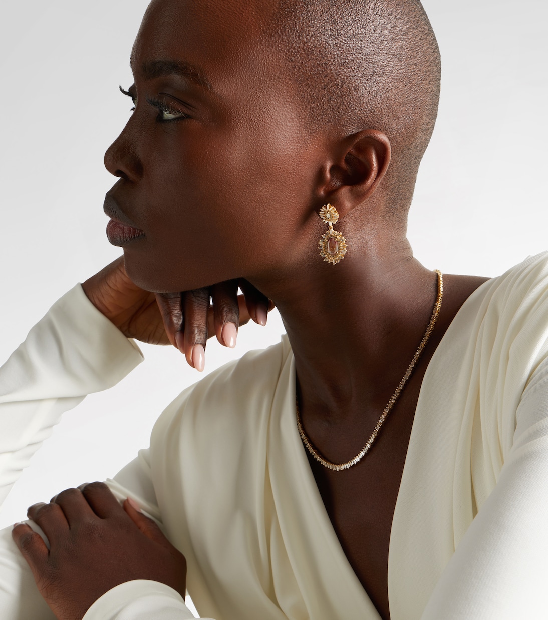 Ohrringe aus 18kt Gelbgold (750/1000) mit Diamanten | Suzanne Kalan