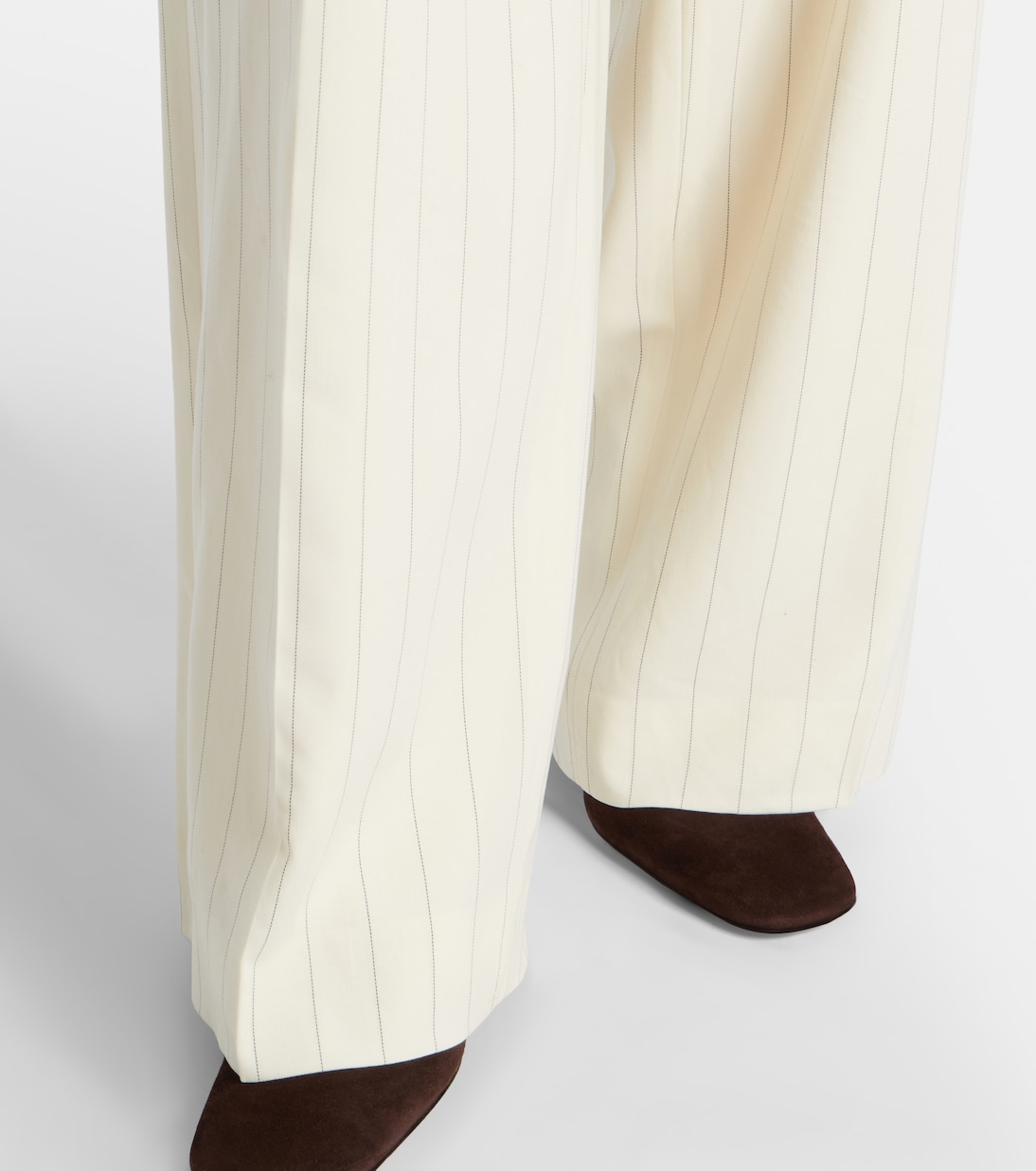 Striped high-rise wool wide-leg pants | Ralph Lauren Collection