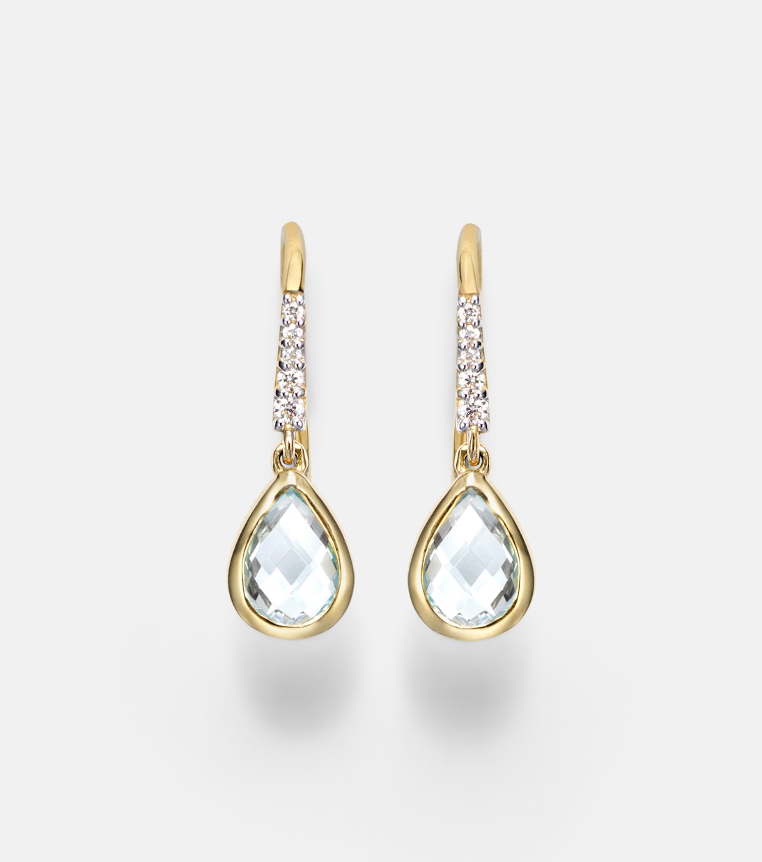 Pendientes de oro de 14 ct (585/1000) con ametista y diamantes | Mateo