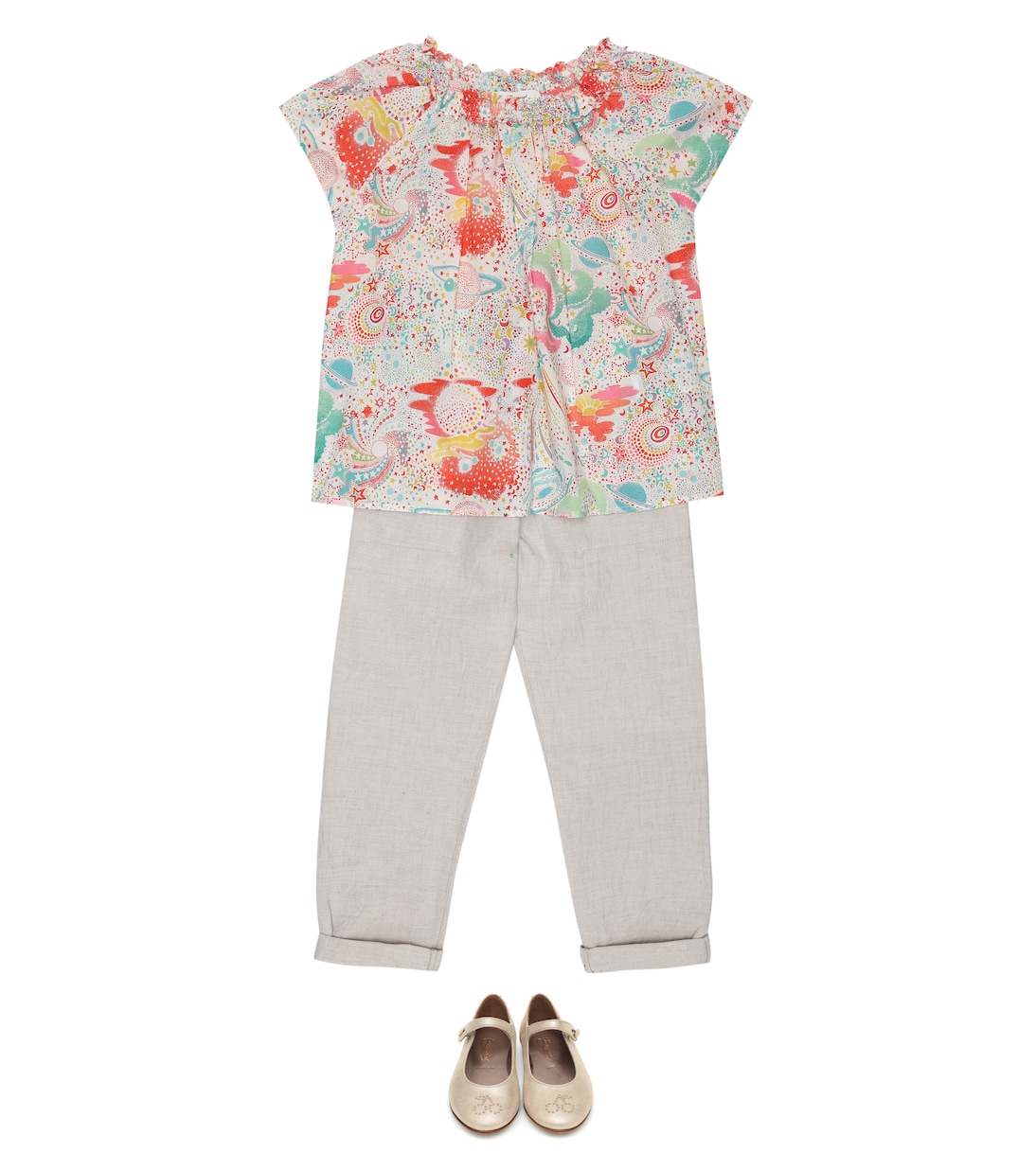 Nandy cotton-blend chambray pants | Bonpoint