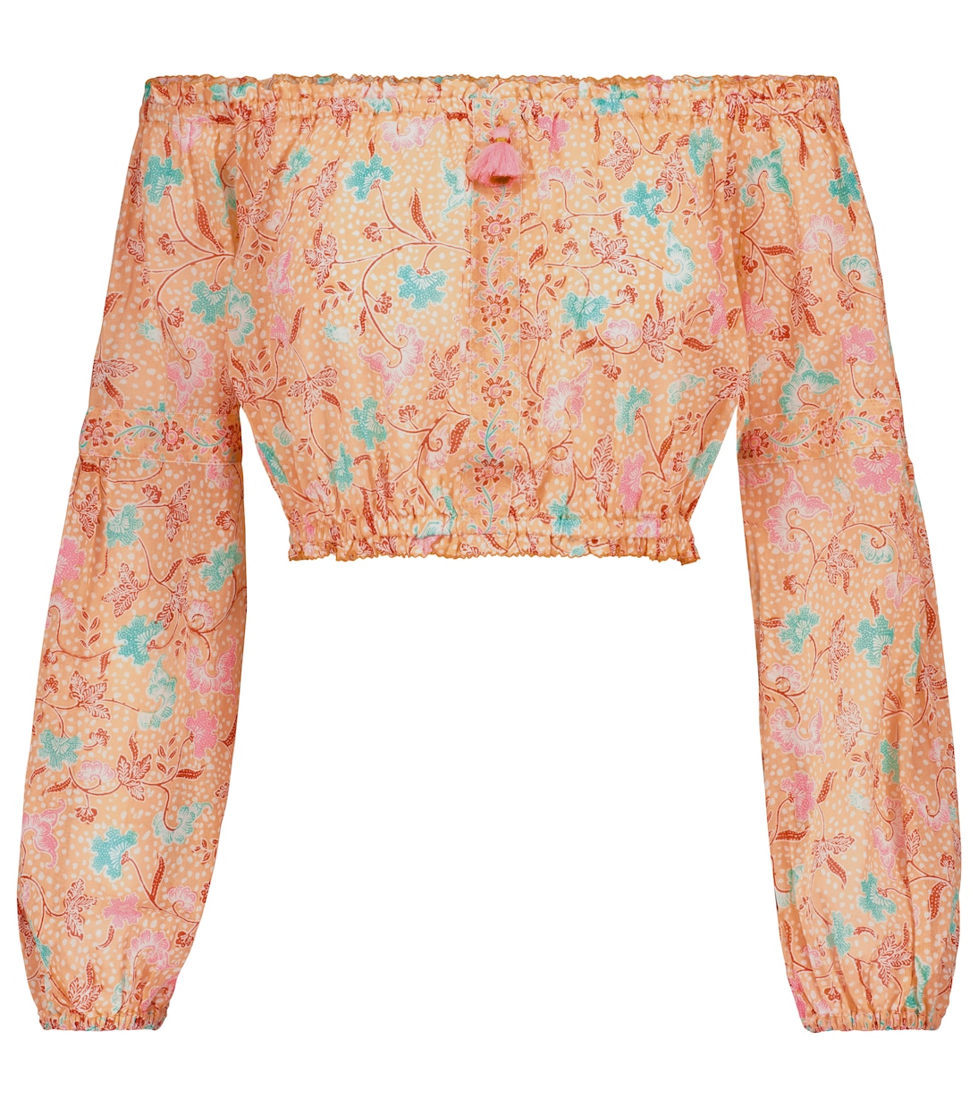 Rachel printed cotton crop top | Poupette St Barth