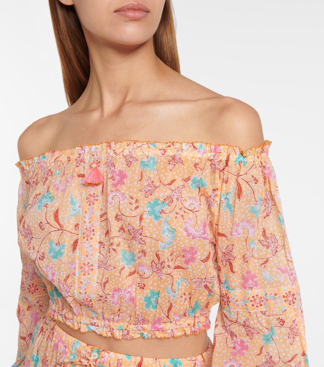 Rachel printed cotton crop top | Poupette St Barth