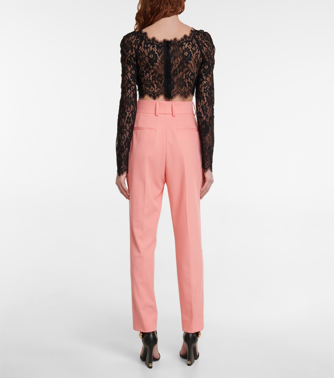 High-rise pleated slim pants | Dolce&Gabbana