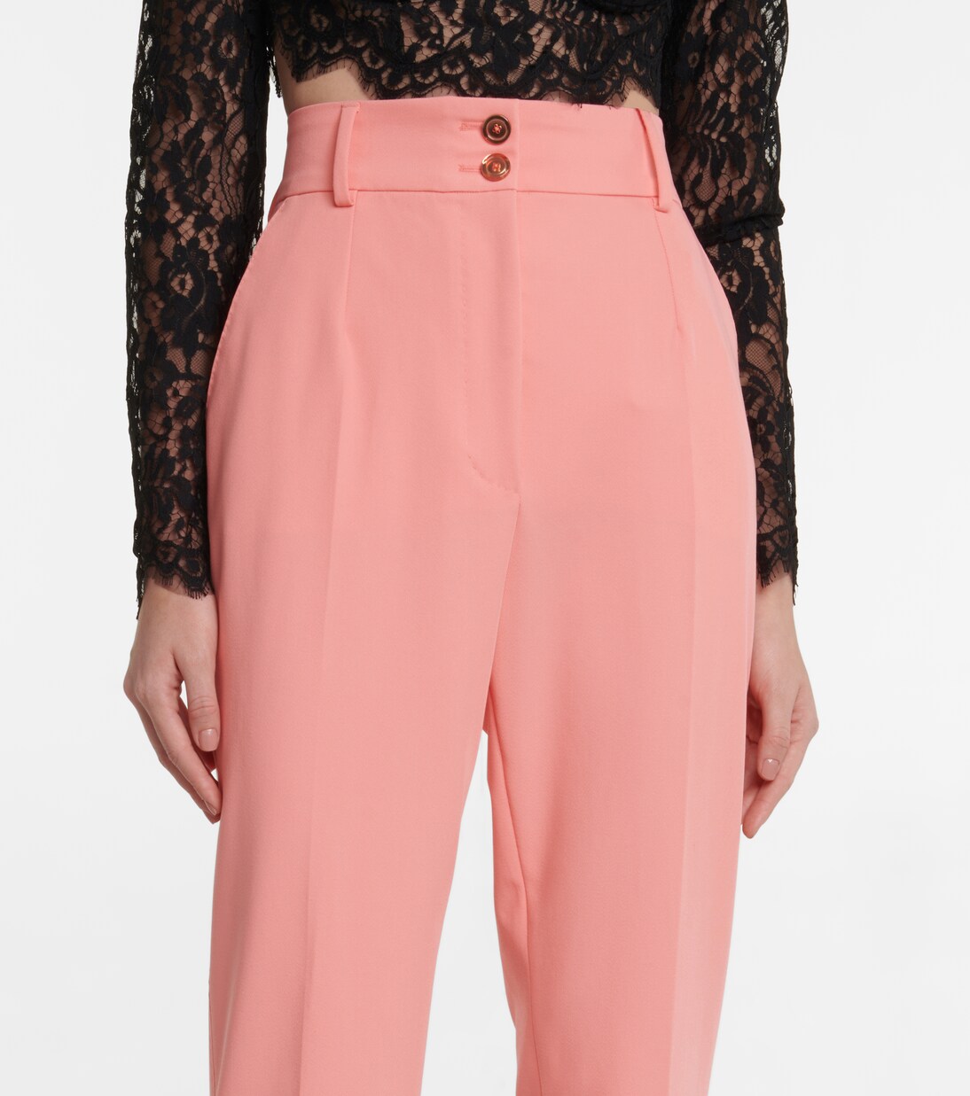 High-rise pleated slim pants | Dolce&Gabbana