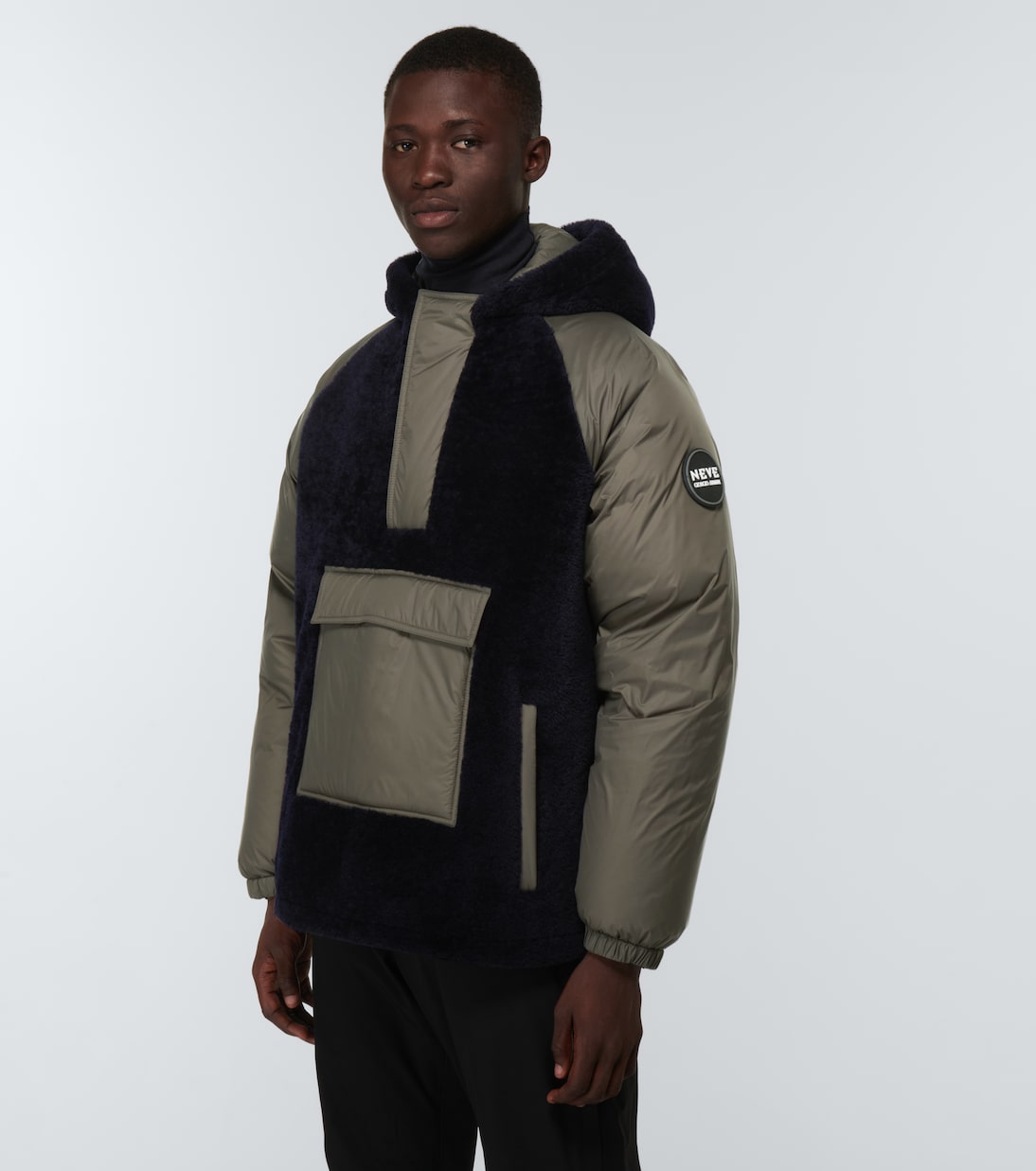 Daunenjacke mit Shearling | Giorgio Armani