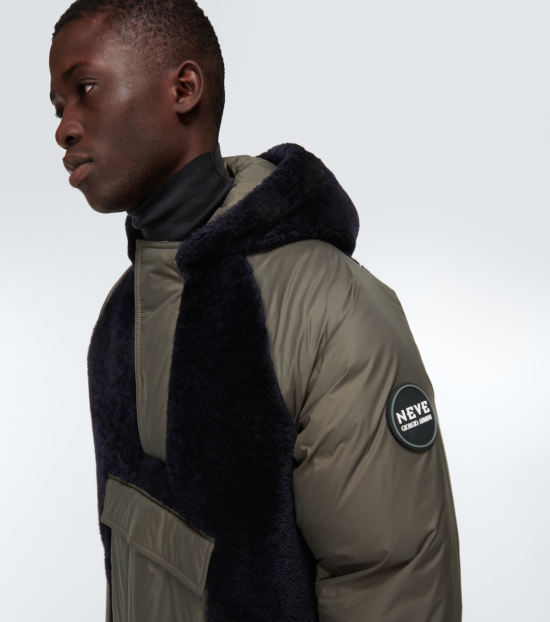 Daunenjacke mit Shearling | Giorgio Armani