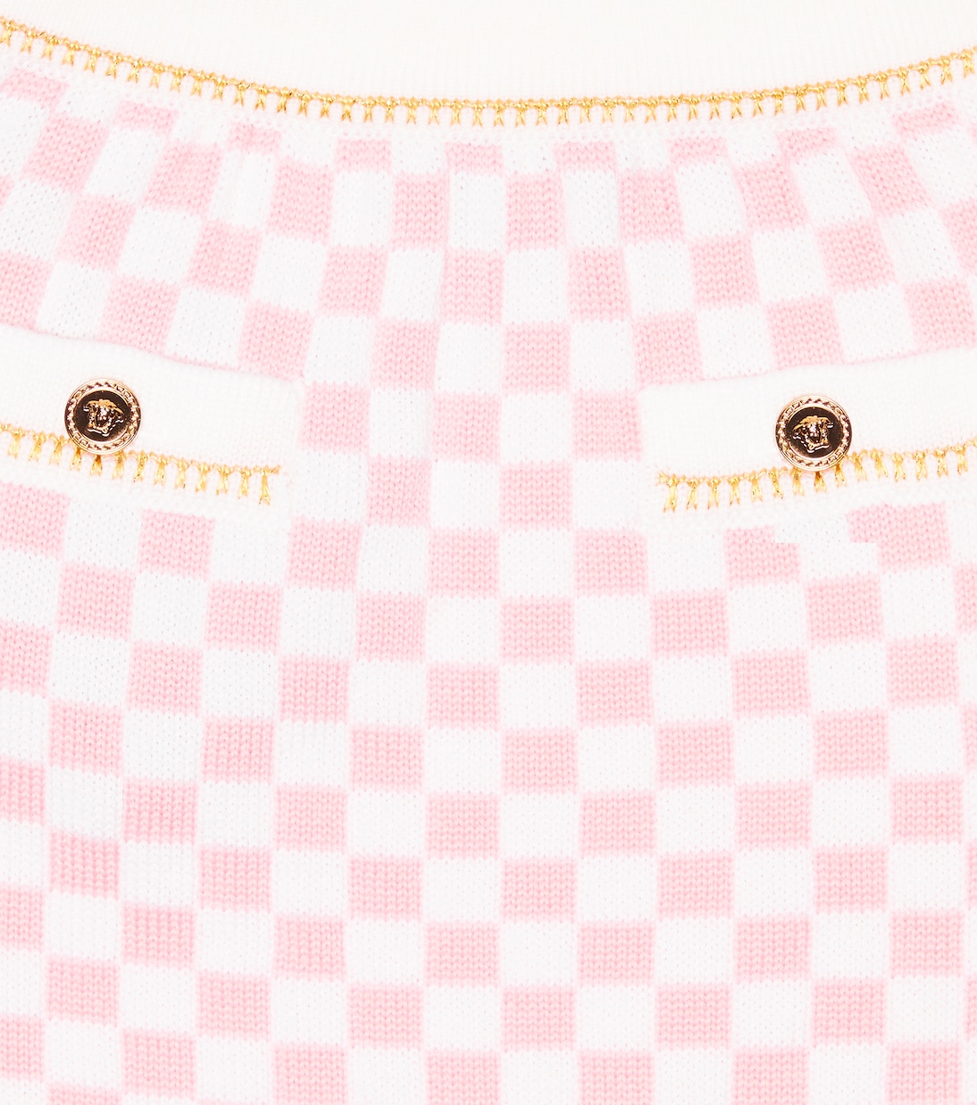 Medusa checked wool skirt | Versace Kids