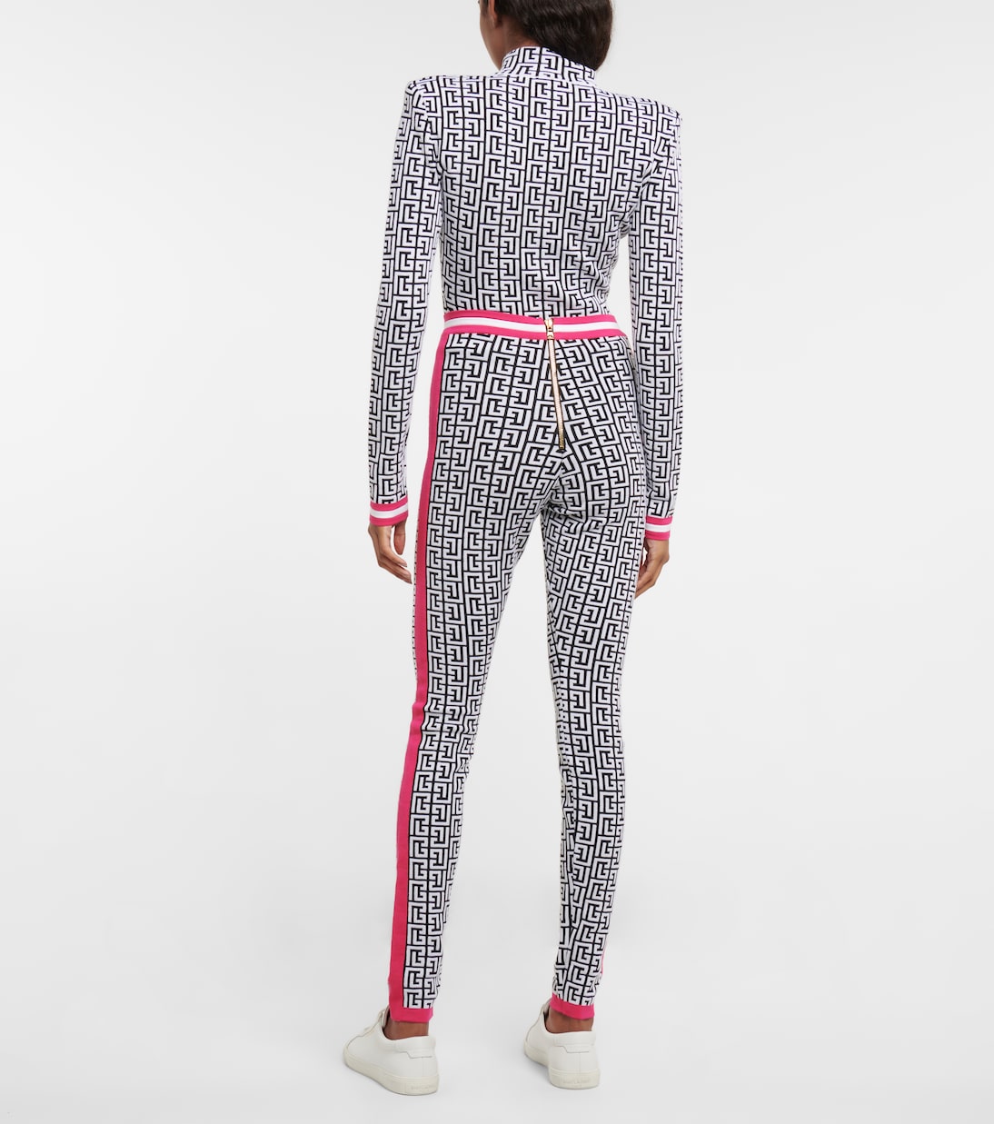 Jacquard-knit wool-blend leggings | Balmain
