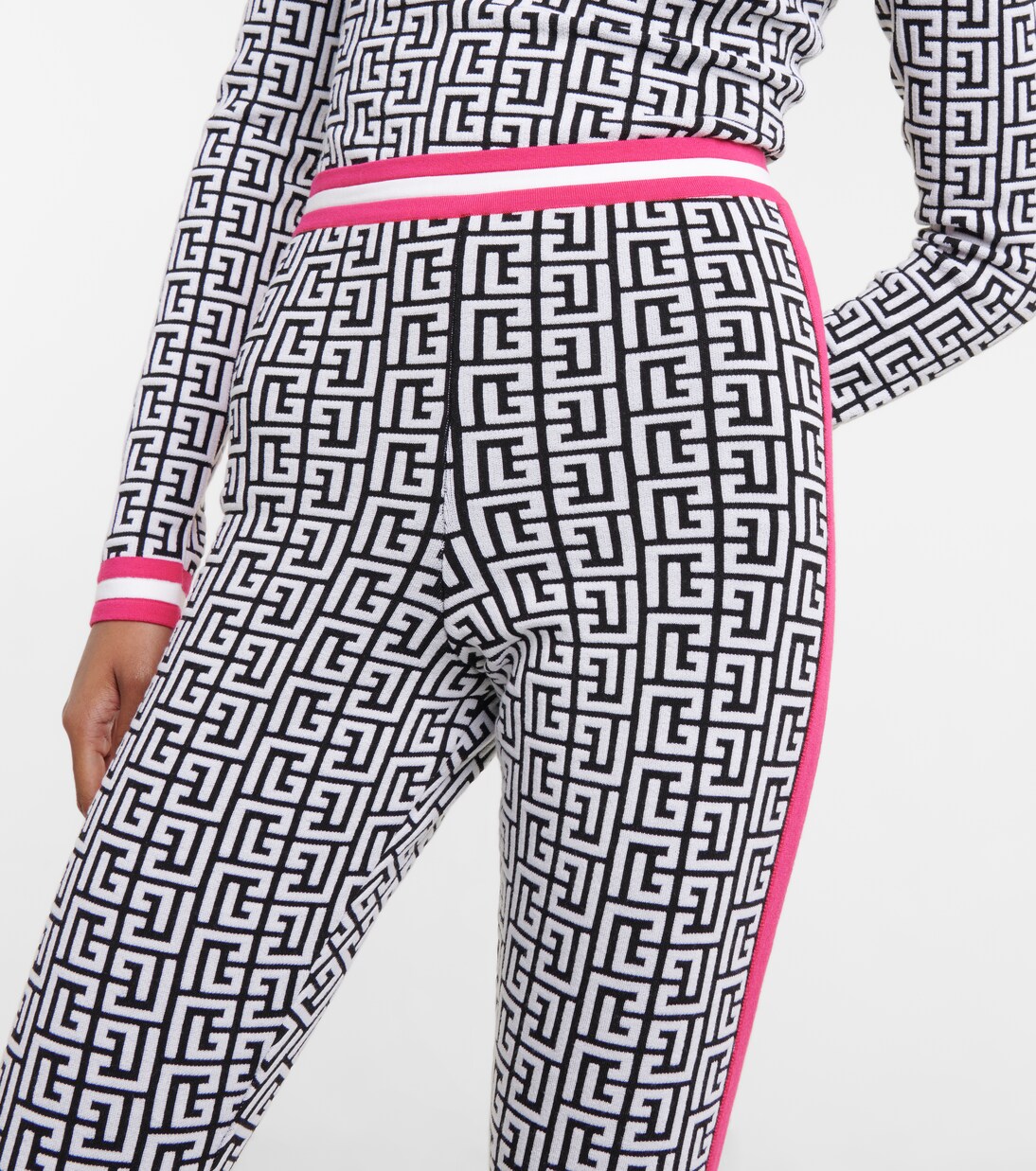 Jacquard-knit wool-blend leggings | Balmain