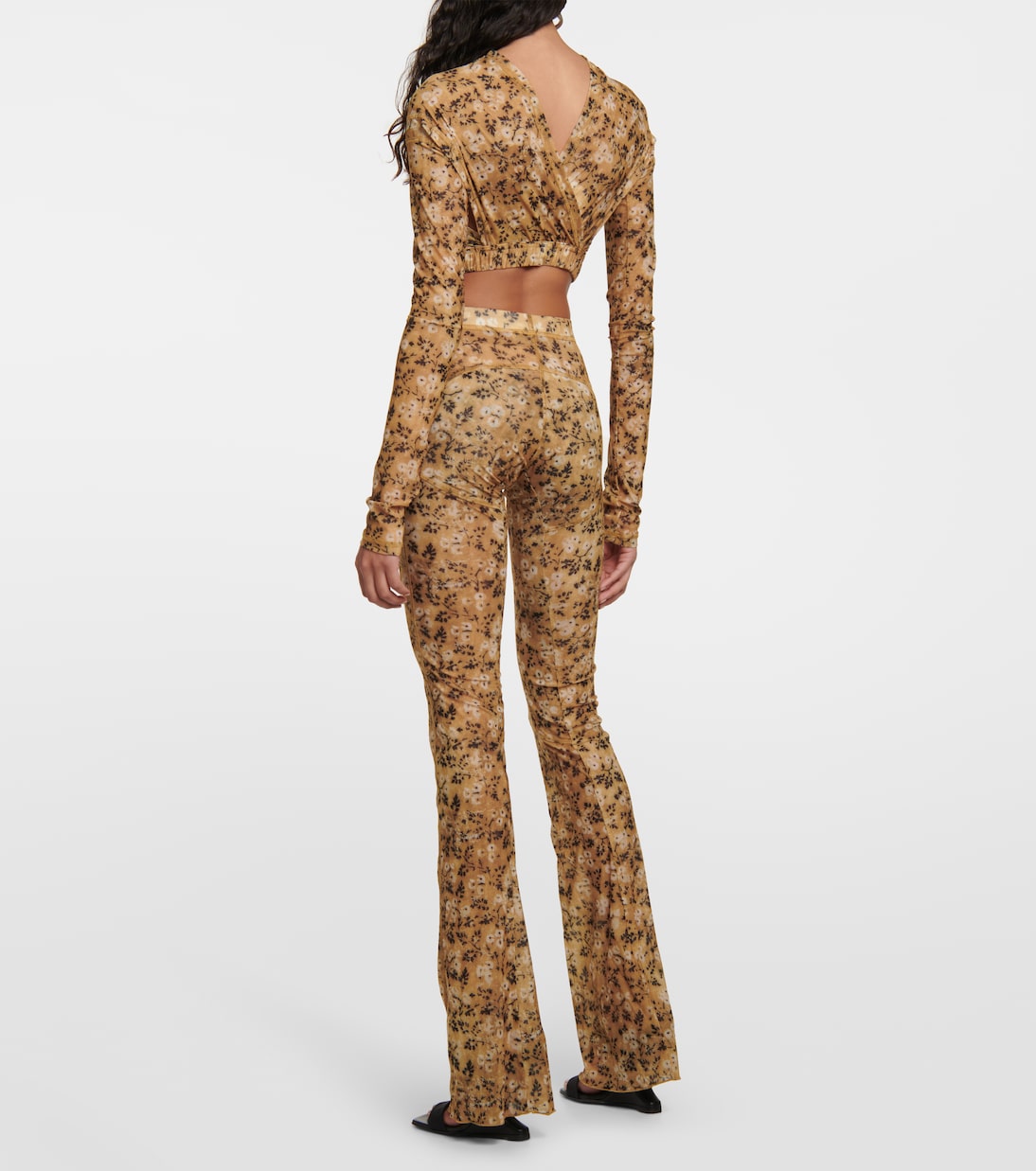 Top raccourci Anti Cross Over à fleurs | KNWLS
