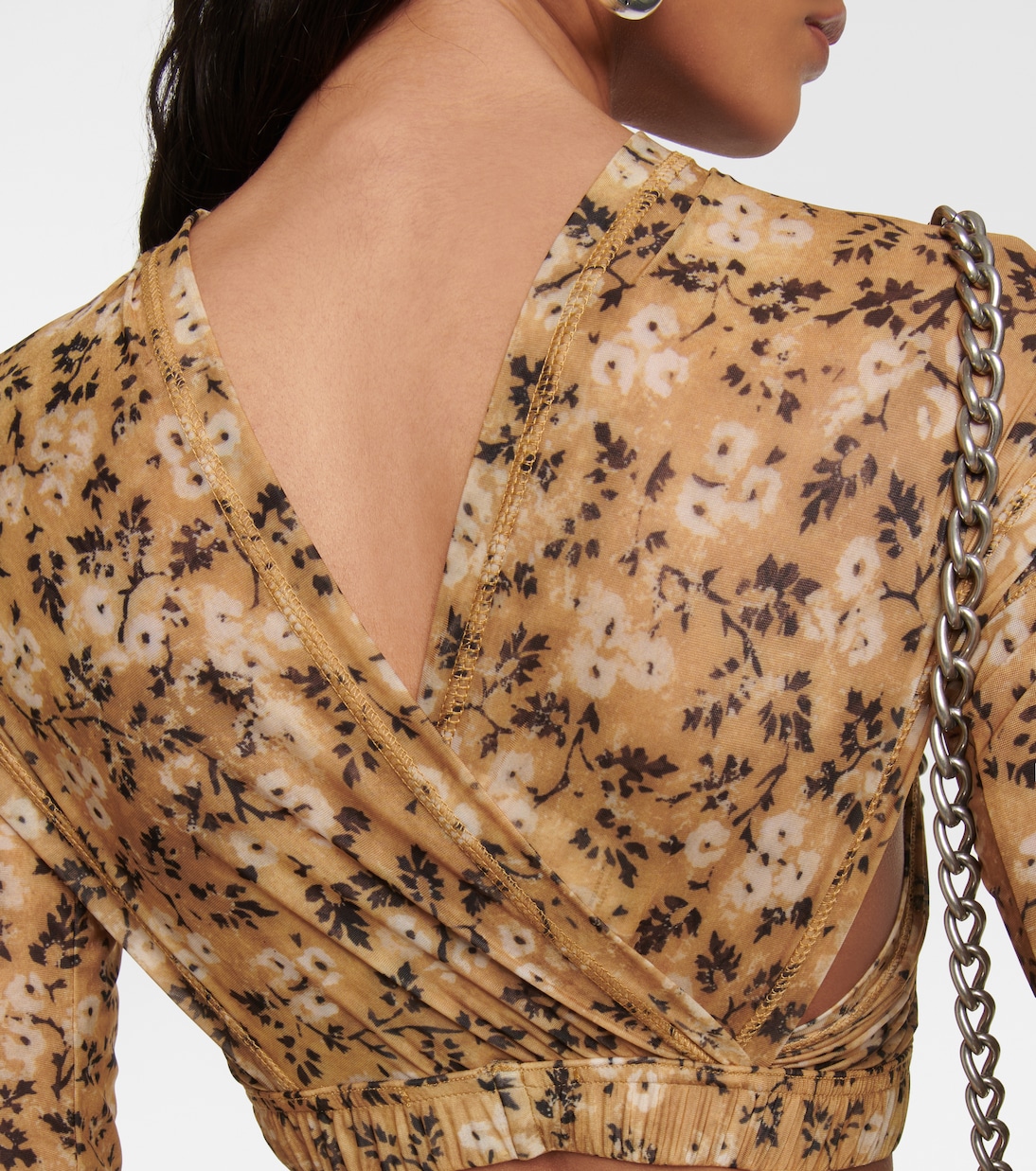 Top raccourci Anti Cross Over à fleurs | KNWLS