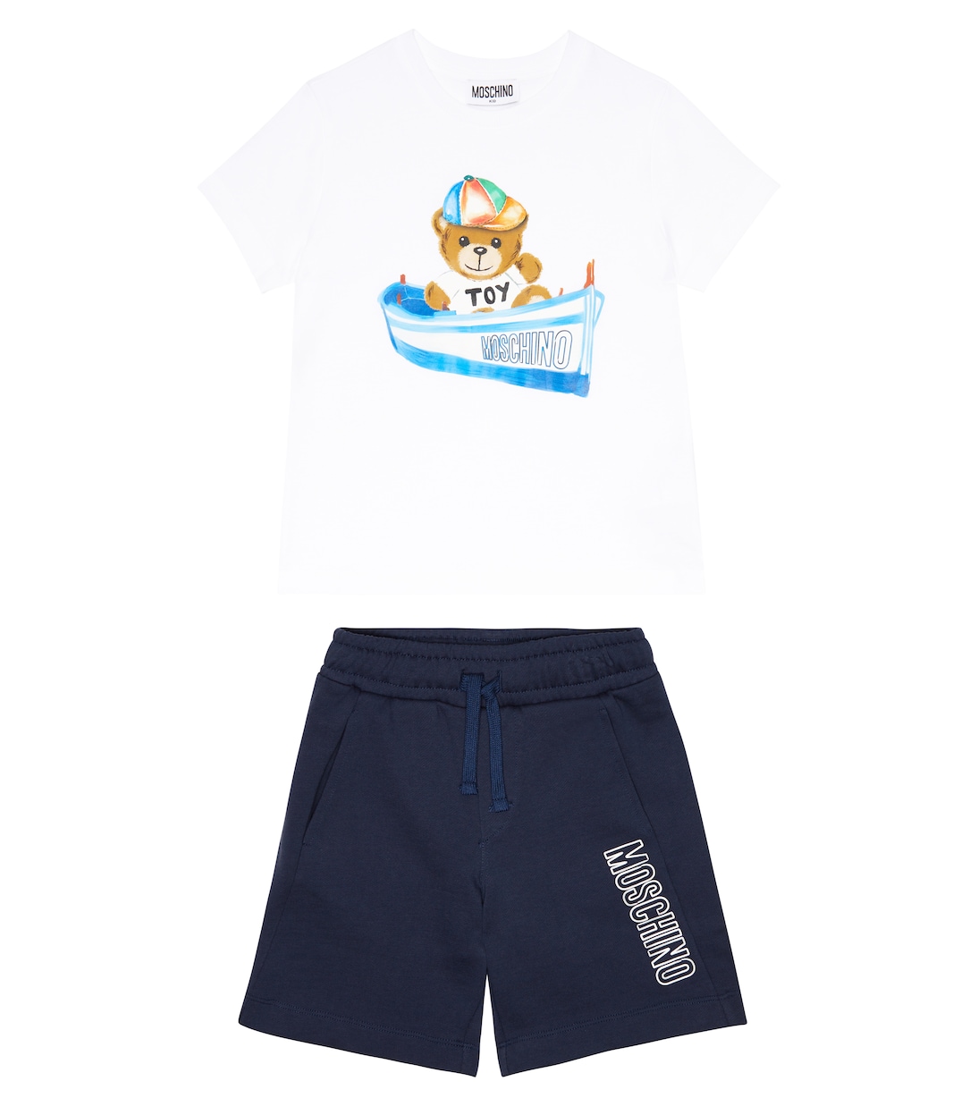 T-shirt e shorts in cotone con stampa | Moschino Kids