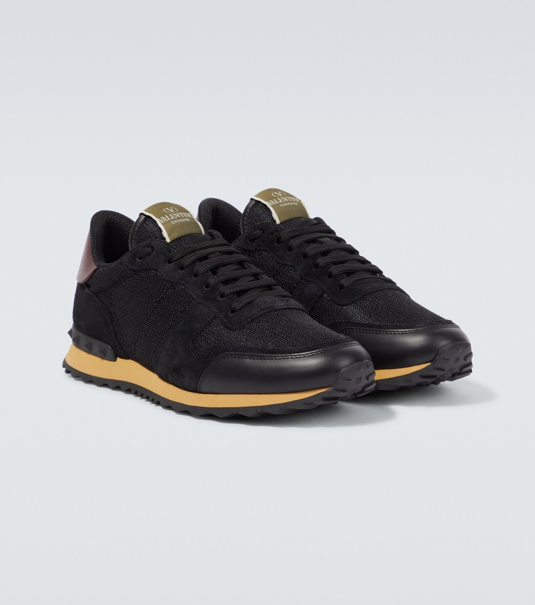 Rockrunner suede-trimmed sneakers | Valentino Garavani