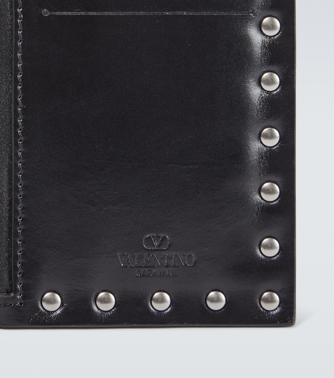 Rockstud leather card holder with strap | Valentino Garavani