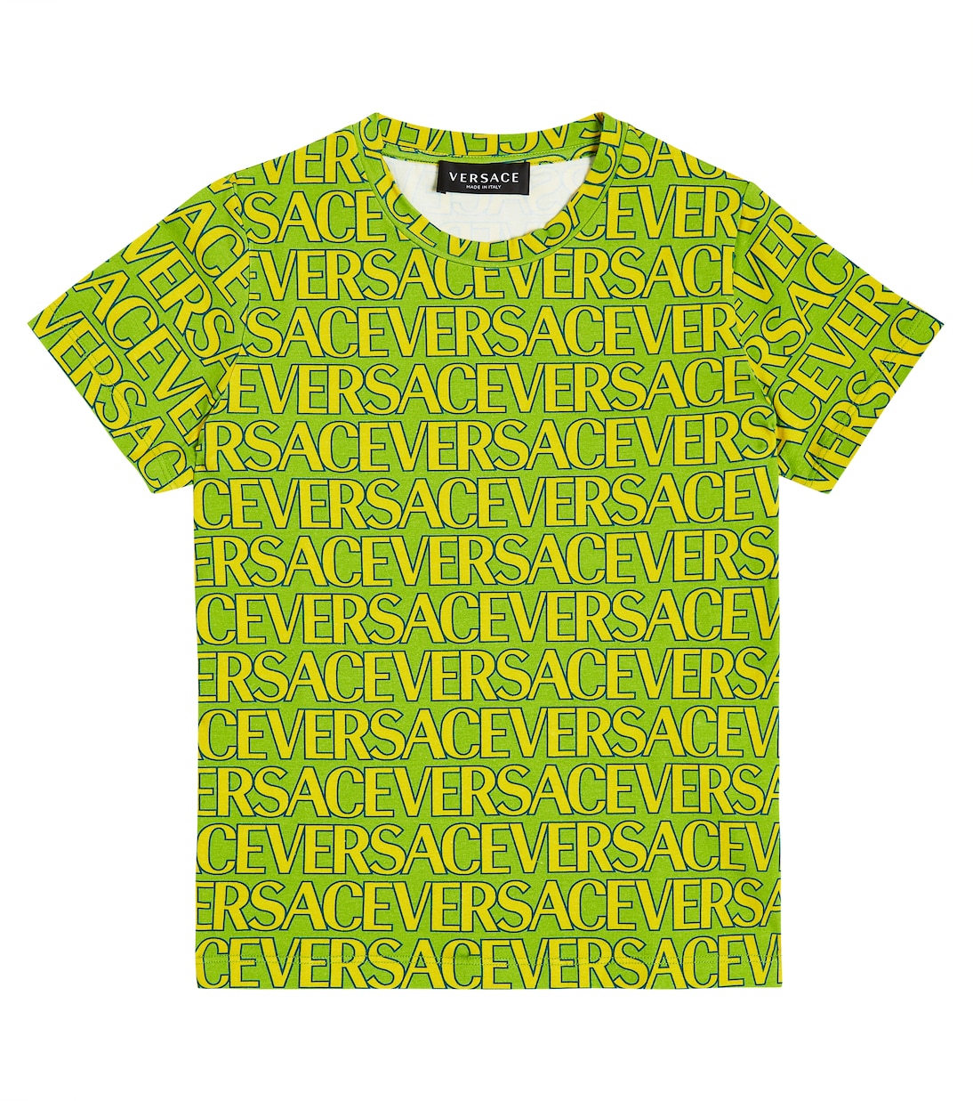 Versace Allover 코튼 블렌드 티셔츠 | Versace Kids