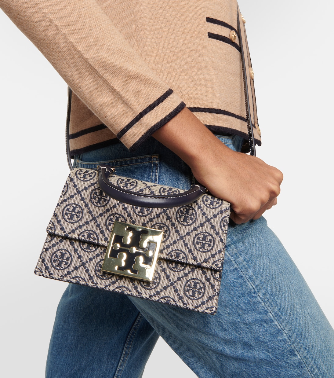 T Monogram Mini jacquard tote bag  | Tory Burch